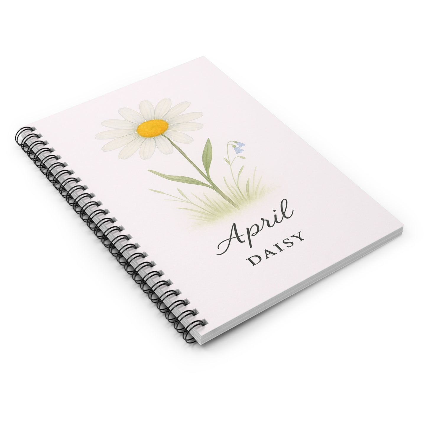 April Birth Flower Spiral Notebook - Ruled Line, Birthday Gifts, Floral Stationery, College Student Planner, Bullet Journal