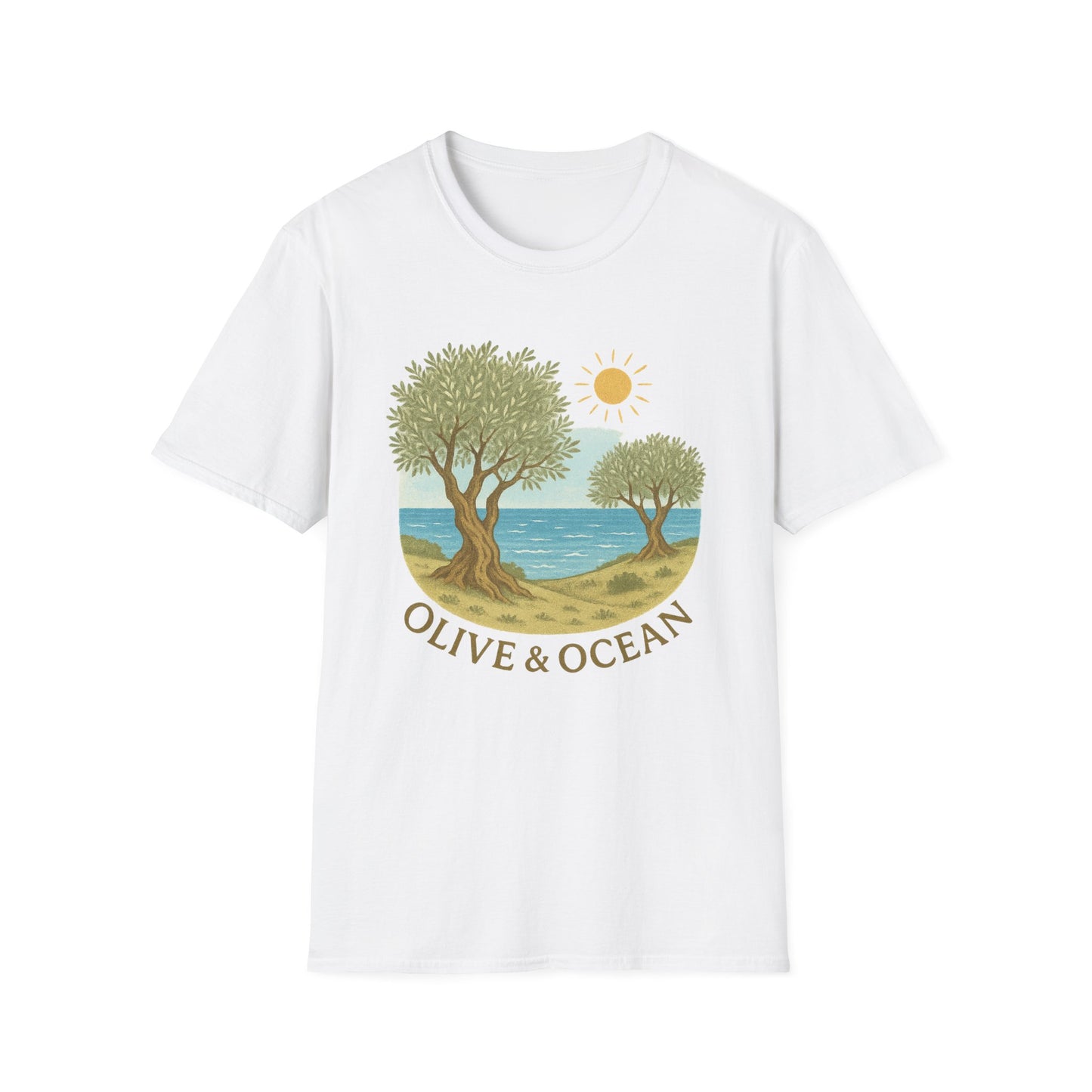 Crete Olive Grove T-Shirt | Greece Mediterranean Summer Tee | Italian Coastal Graphic | Nature Travel Shirt | Wanderlust