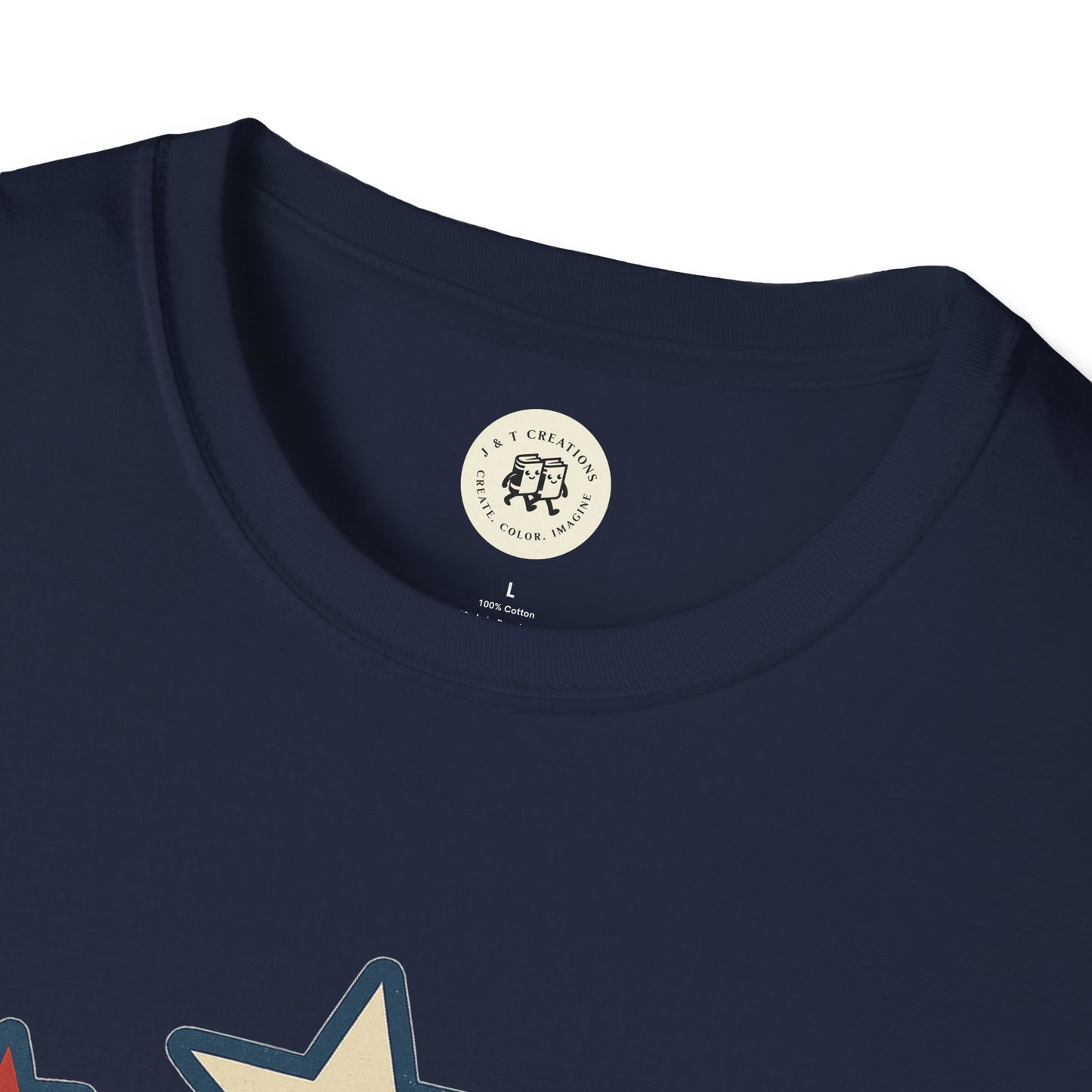 USA Flag T-Shirt with Retro Star Design