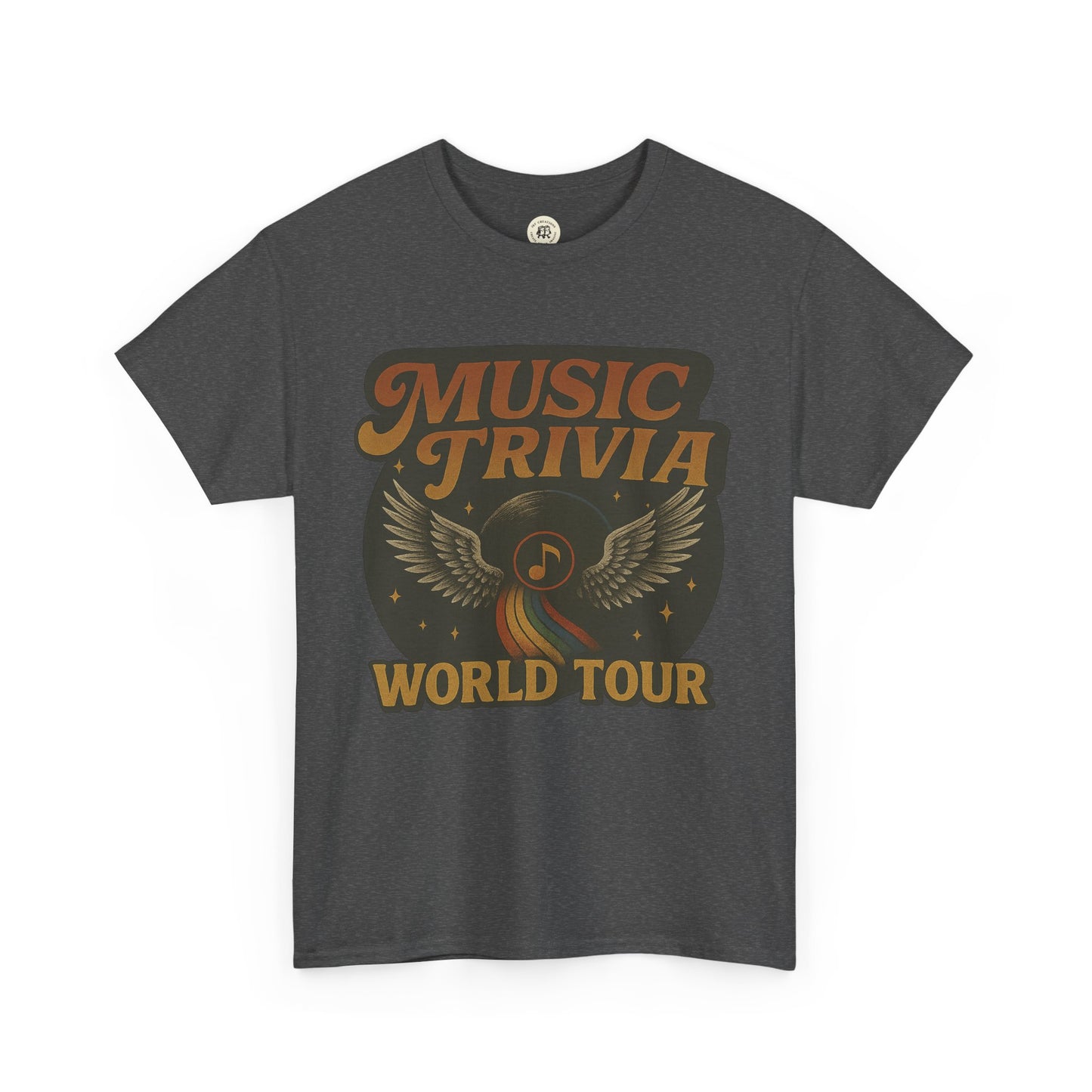 Music Trivia T-Shirt with Retro World Tour Design