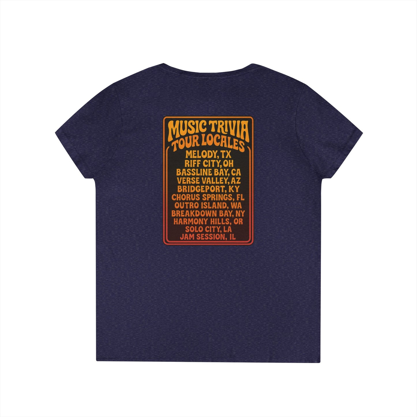 Retro Music Trivia T-Shirt V-Neck Tee