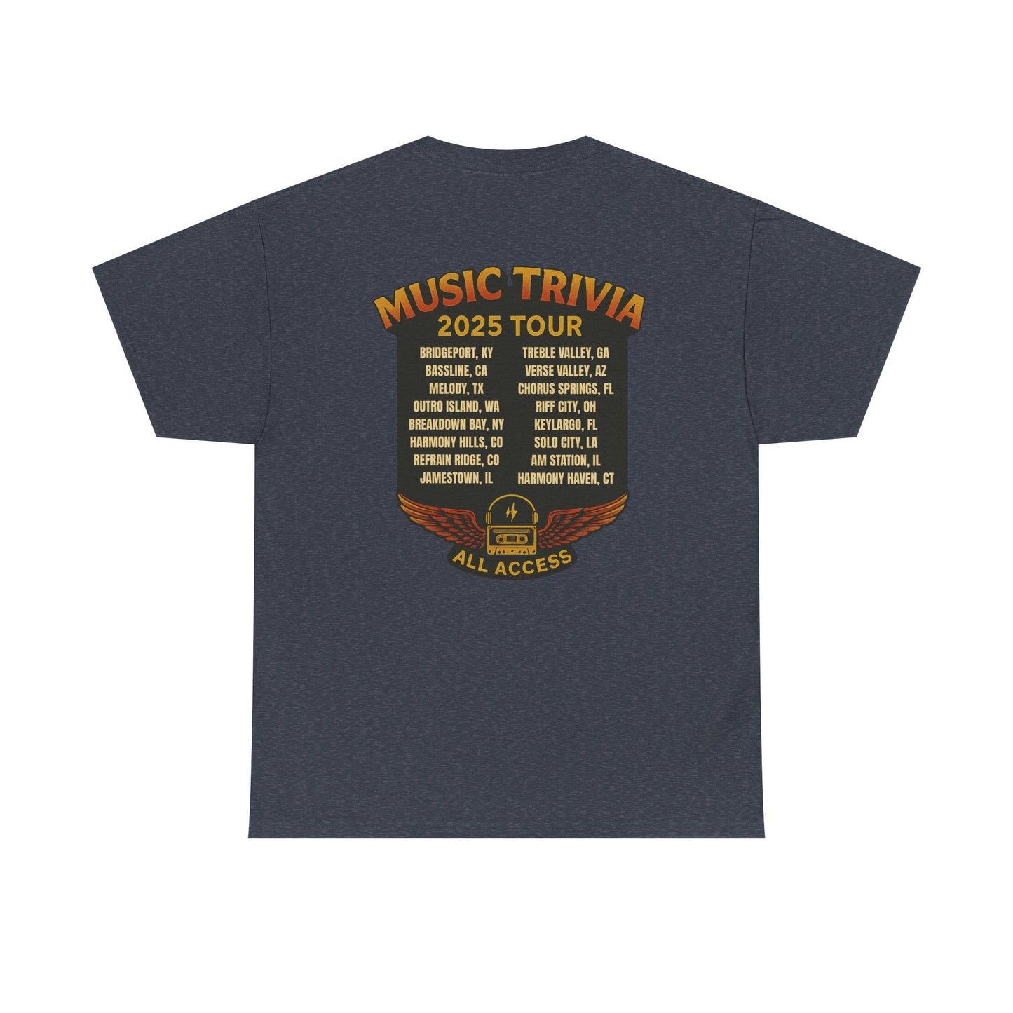 Music Trivia T-Shirt Vintage World Tour Design