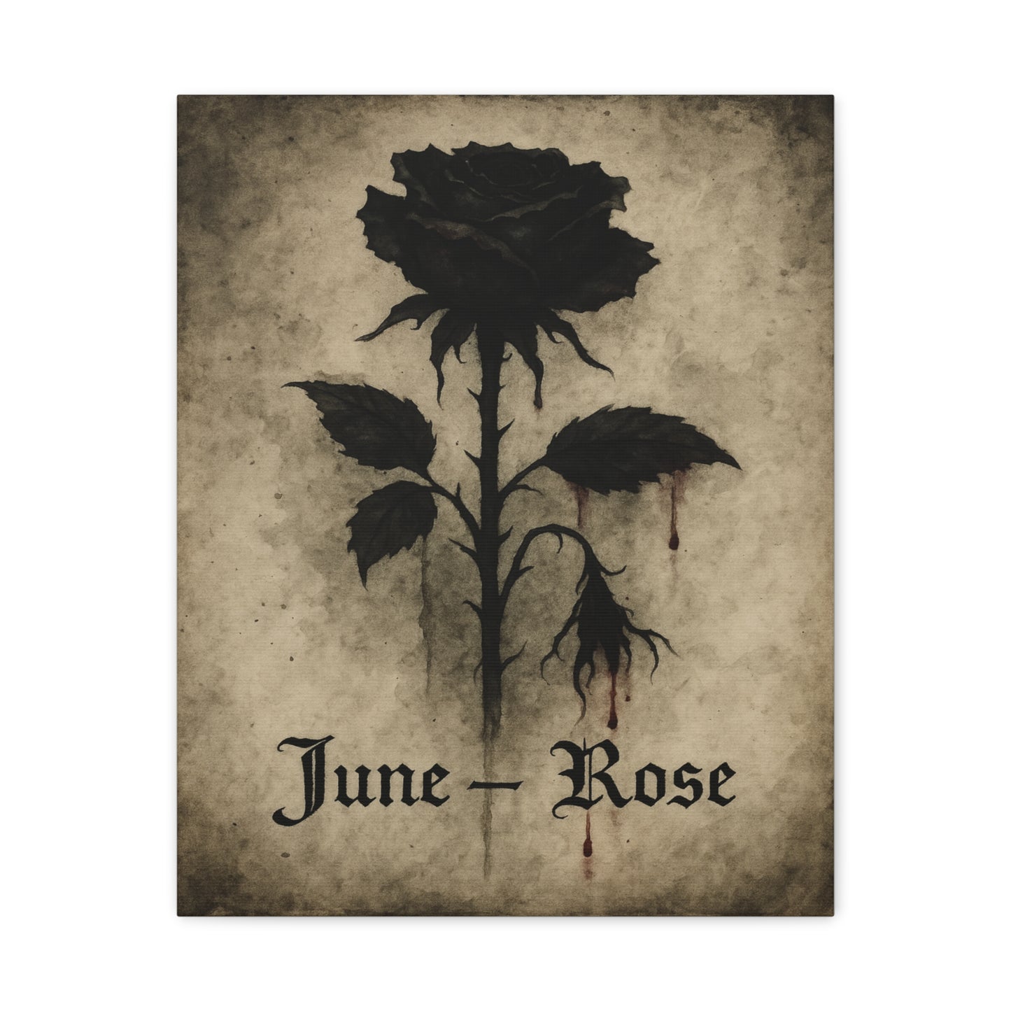 Haunted June Birth Flower, Birthday Gift, Stretched Matte Decor, 25 Inch