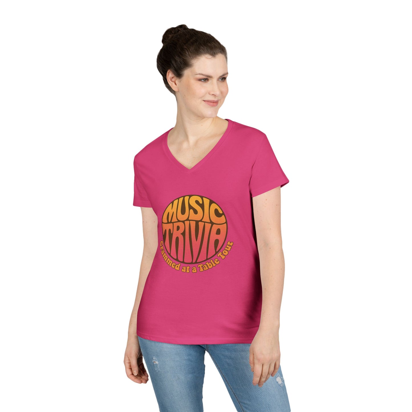 Retro Music Trivia T-Shirt V-Neck Tee