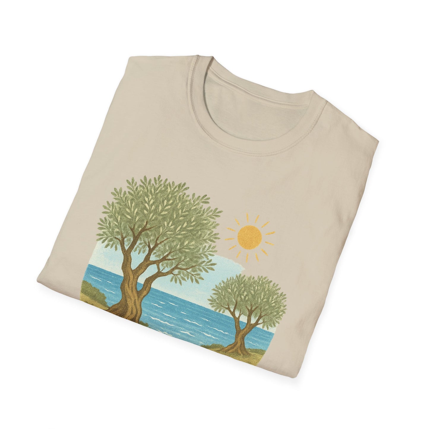 Crete Olive Grove T-Shirt | Greece Mediterranean Summer Tee | Italian Coastal Graphic | Nature Travel Shirt | Wanderlust