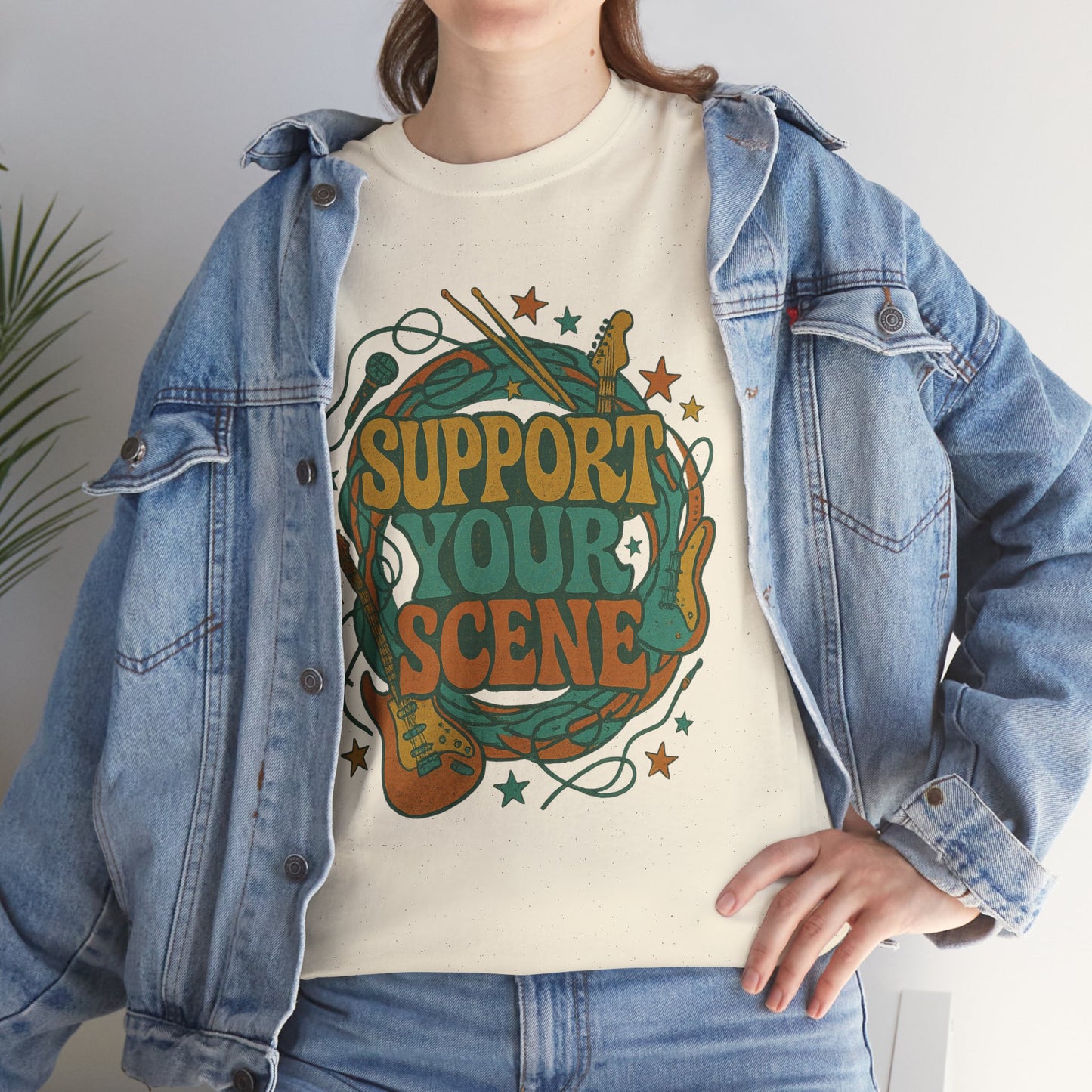 Support Your Scene T-Shirt with Music Design