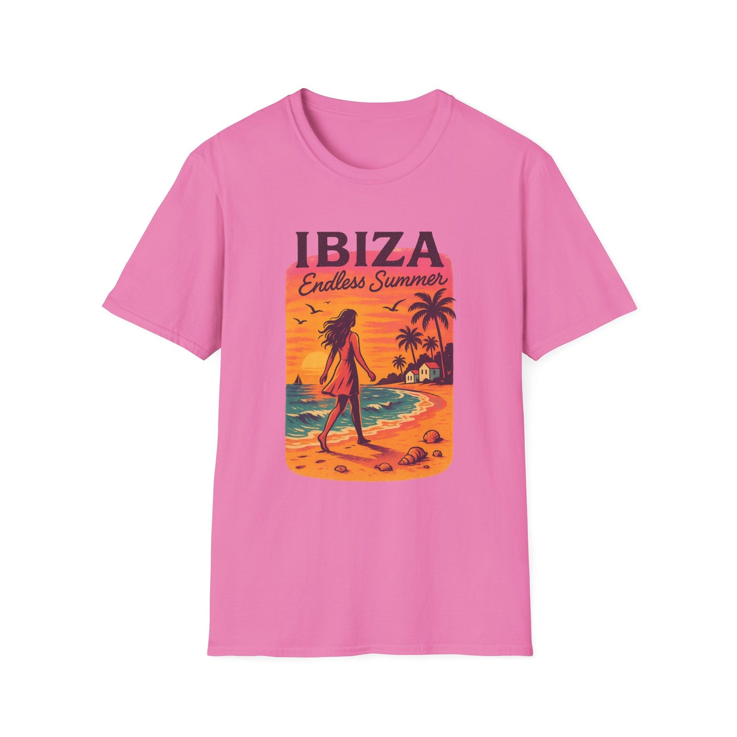 Ibiza Beach Sunset T-Shirt | Mediterranean Summer Tee | Italian Greece Coastal Shirt | Travel Lover Graphic | Boho Style