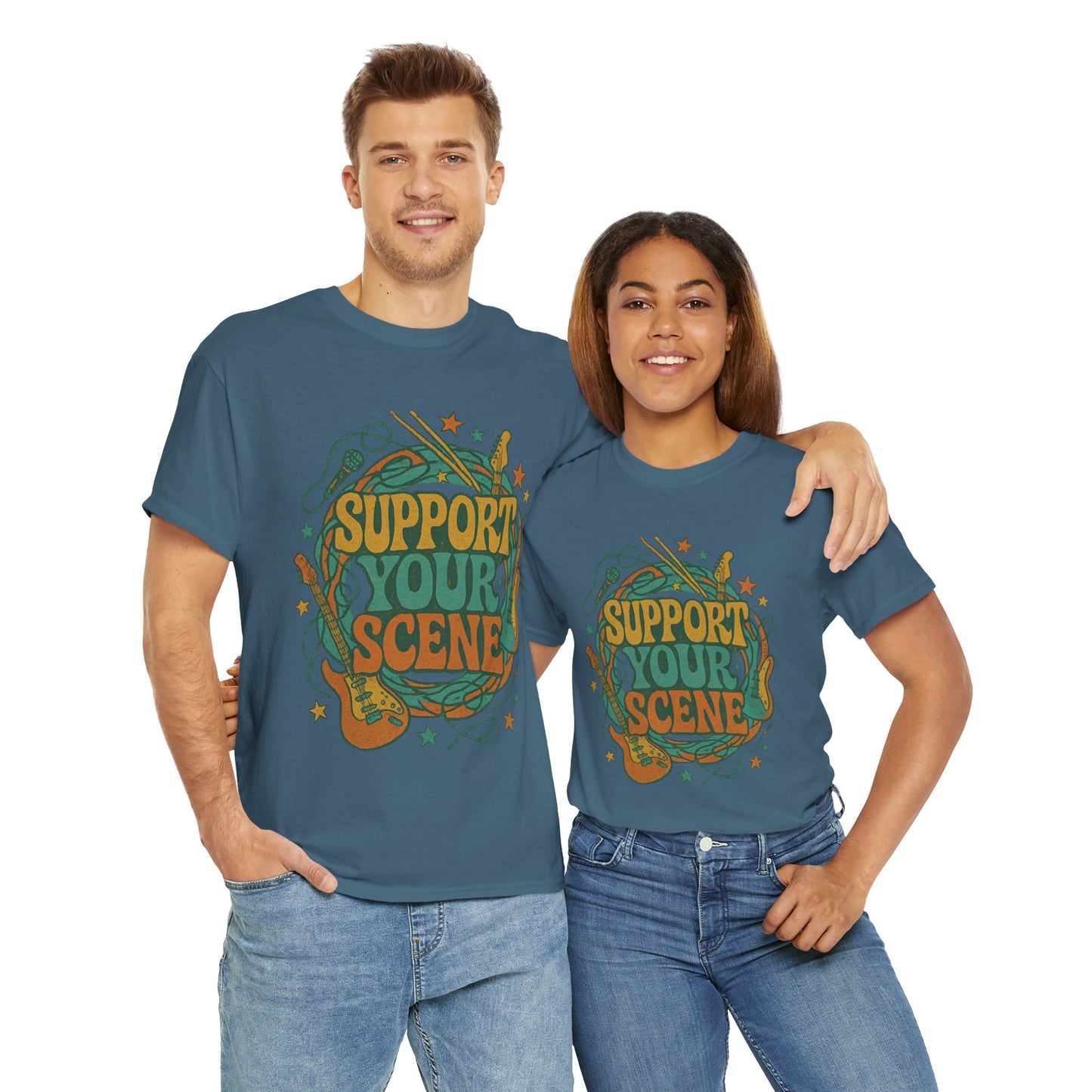 Support Your Scene T-Shirt with Music Design