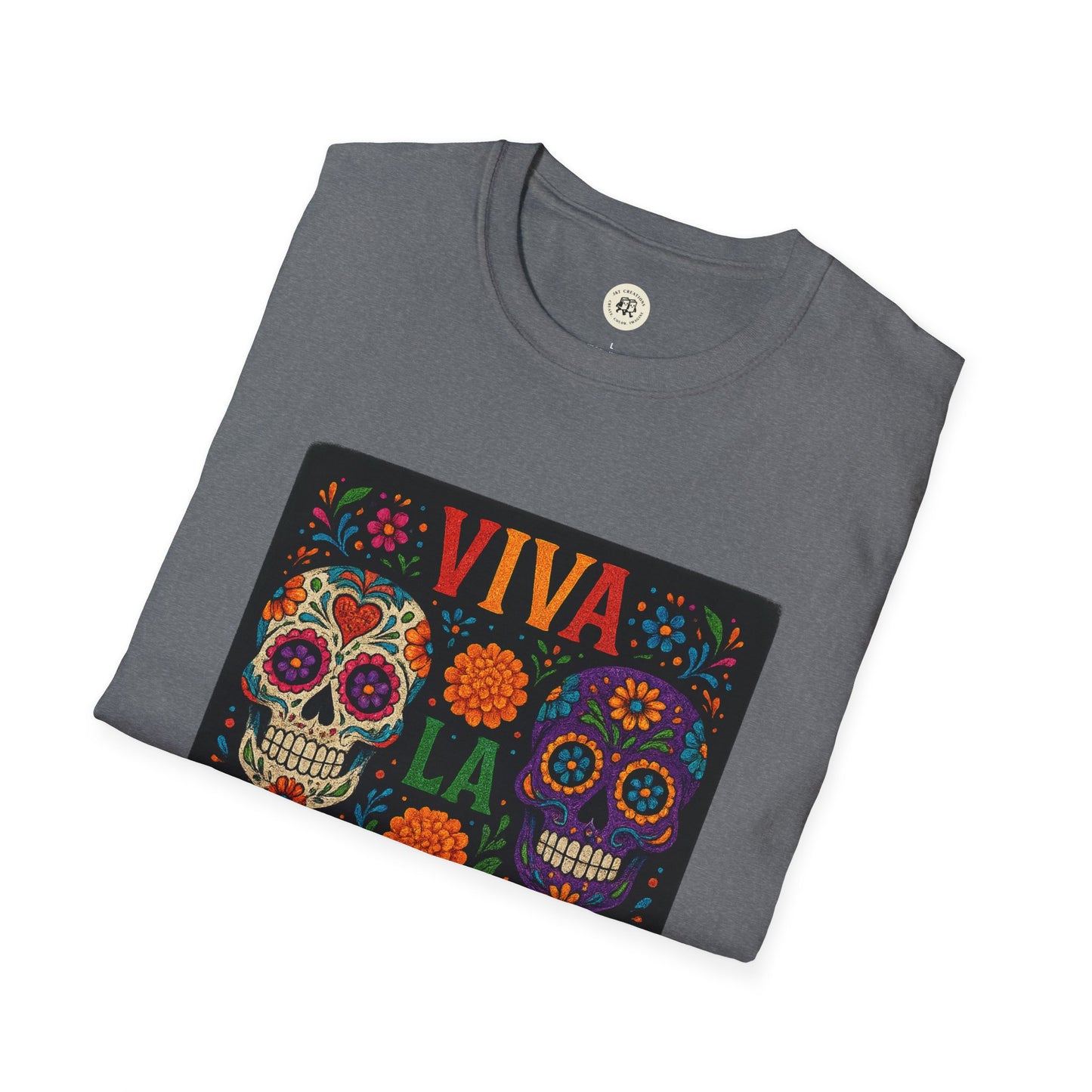 Colorful Viva La Vida Day of the Dead skull t-shirt