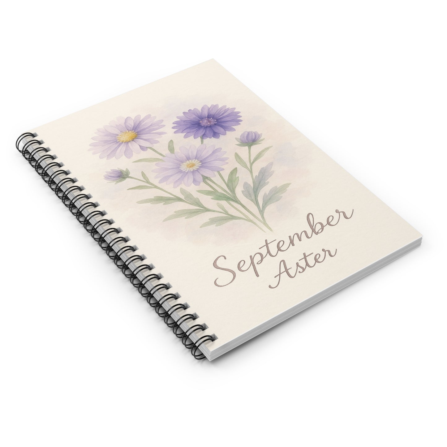 September Birth Flower Spiral Notebook - Ruled Line, Birthday Gifts, Floral Stationery, College Student Planner, Bullet Journal