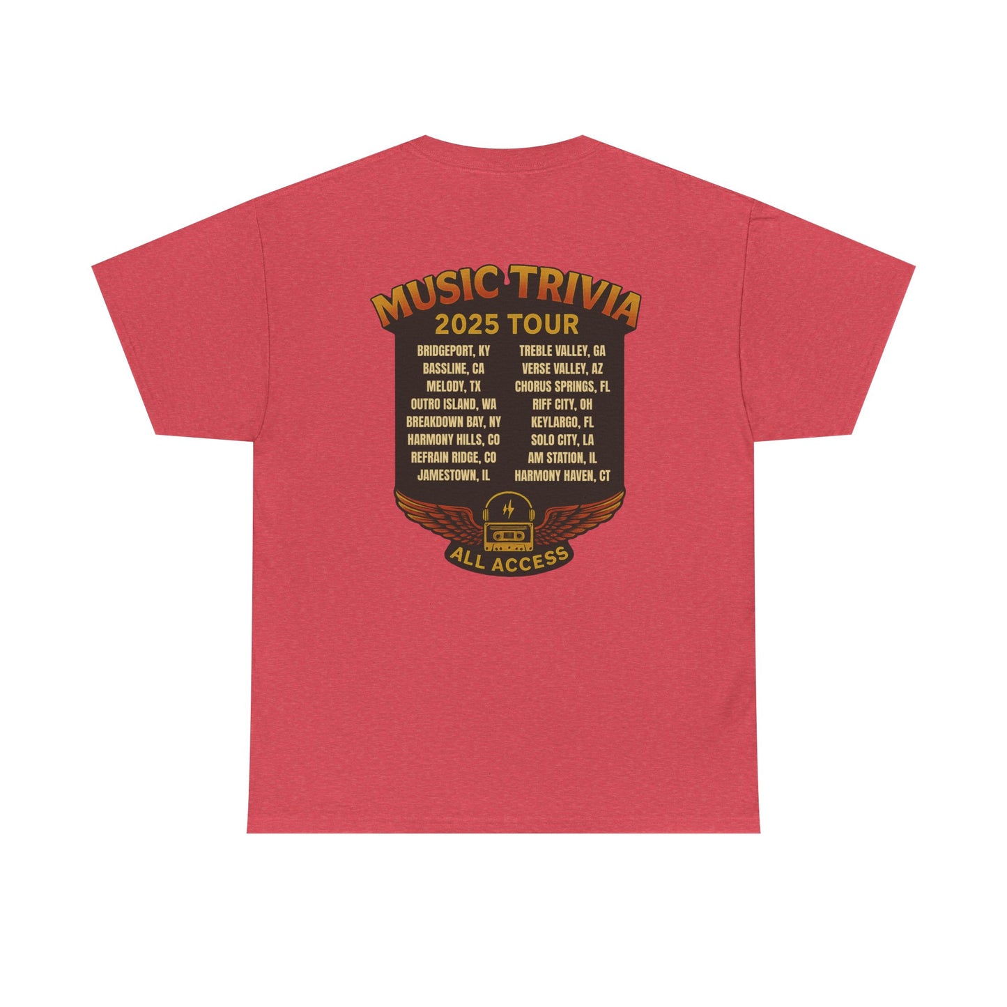 Music Trivia T-Shirt Vintage World Tour Design