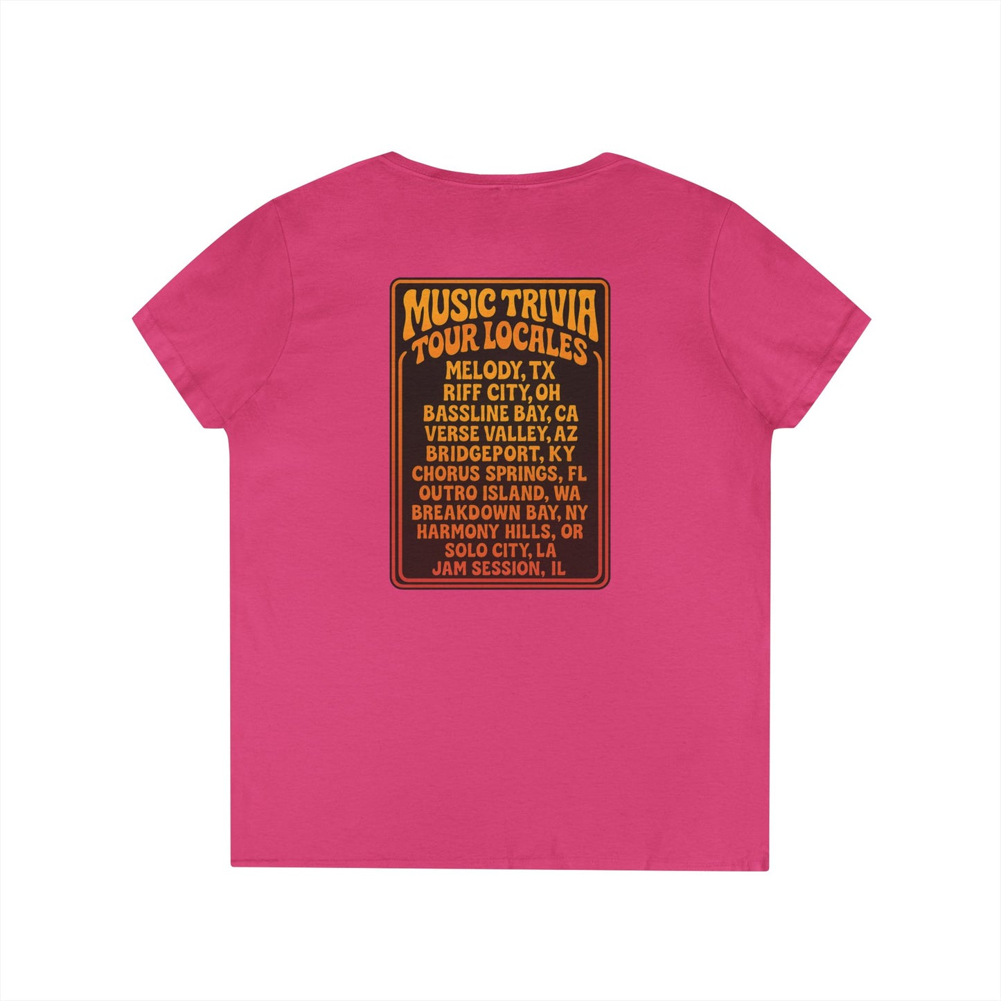 Retro Music Trivia T-Shirt V-Neck Tee