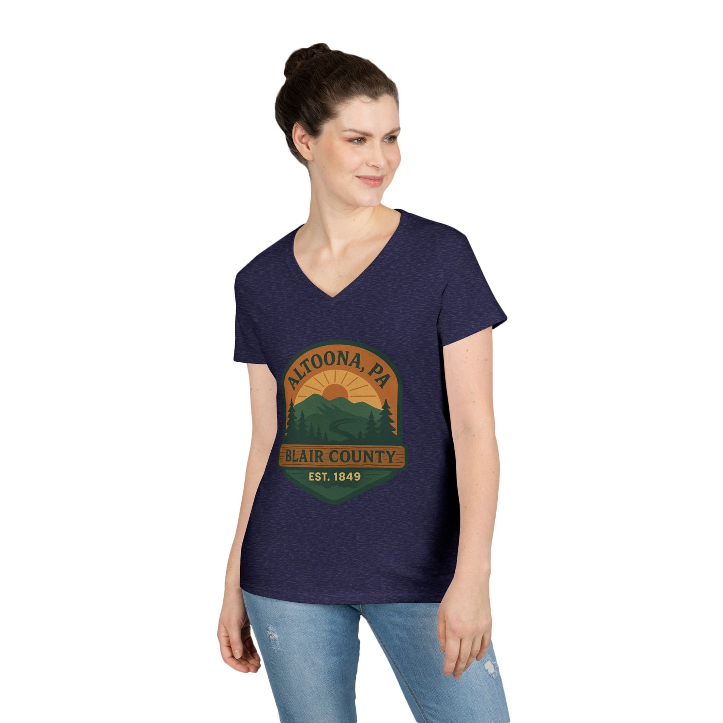 Altoona PA Mountain T-Shirt V-Neck Tee