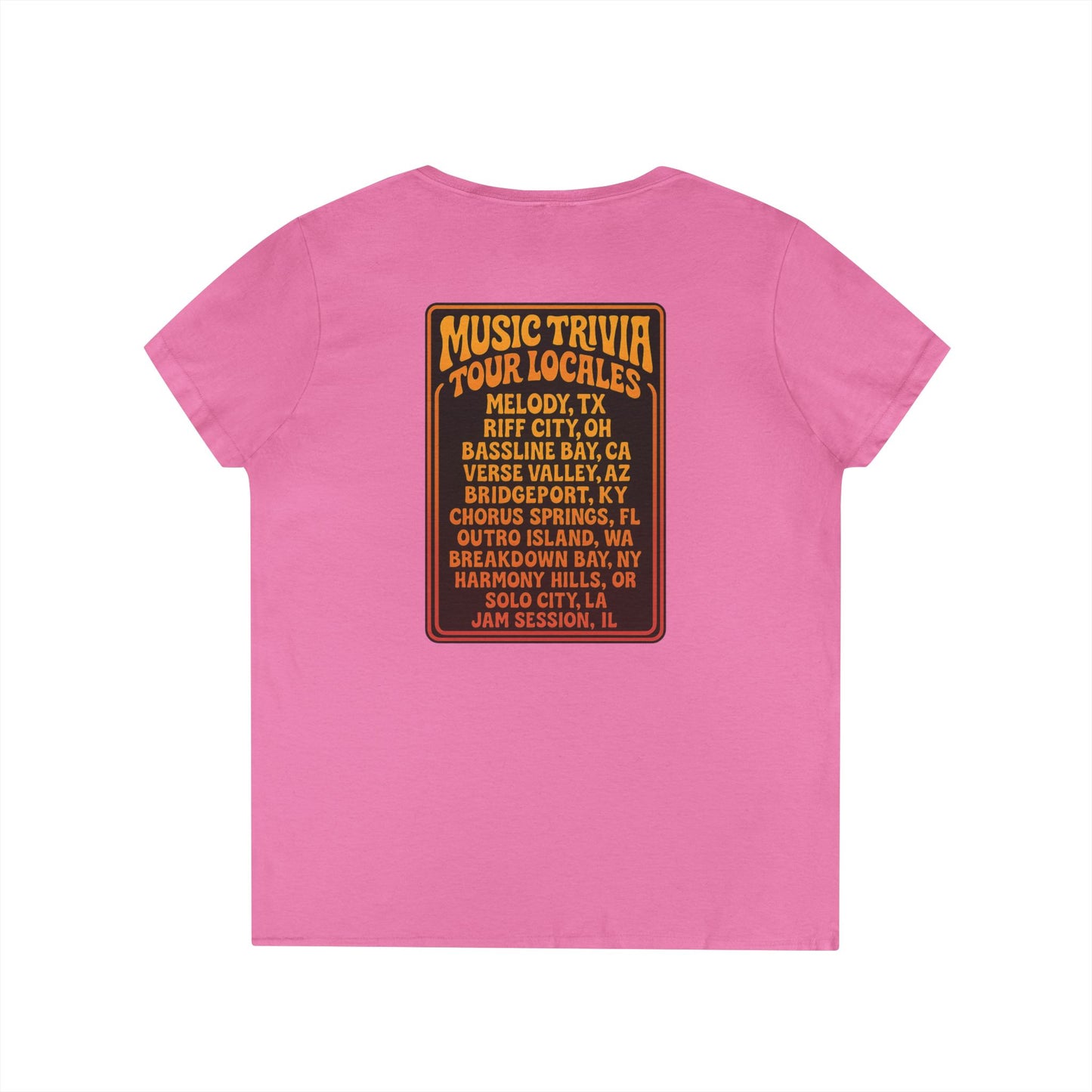 Retro Music Trivia T-Shirt V-Neck Tee