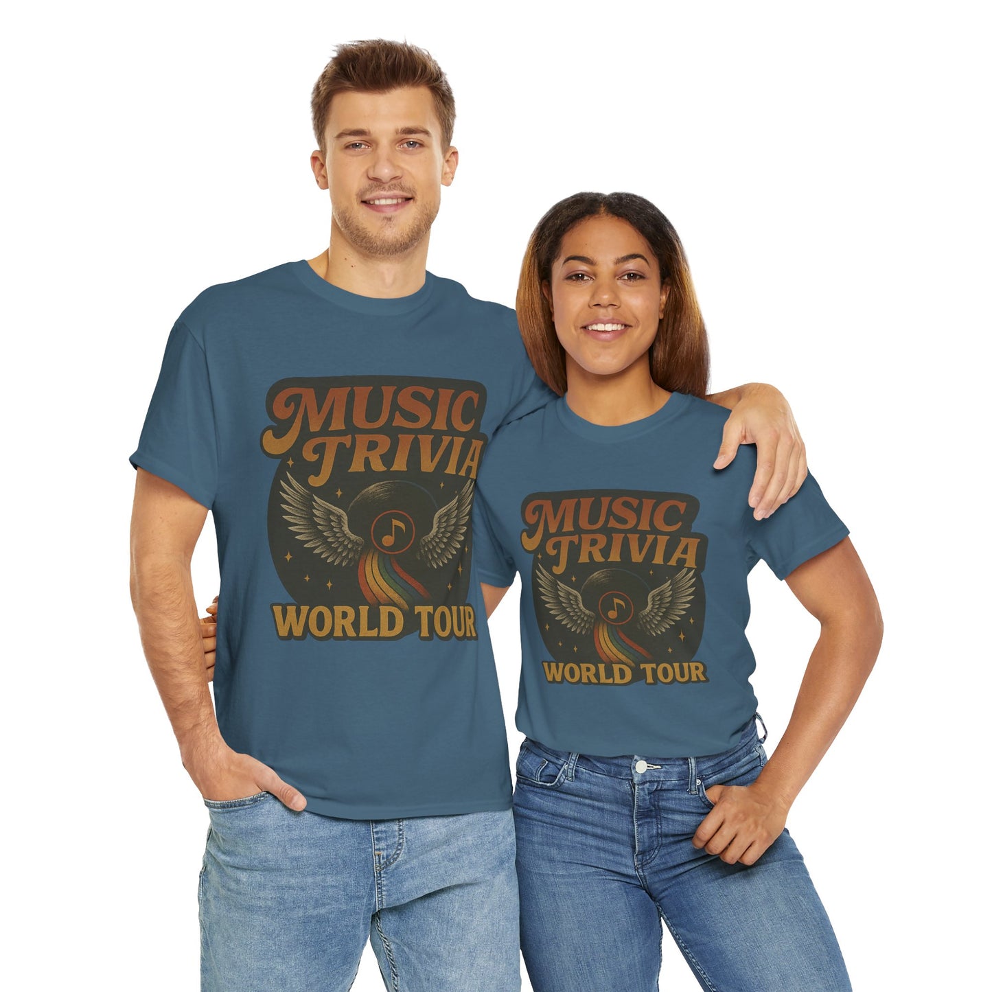Music Trivia T-Shirt Retro World Tour Design