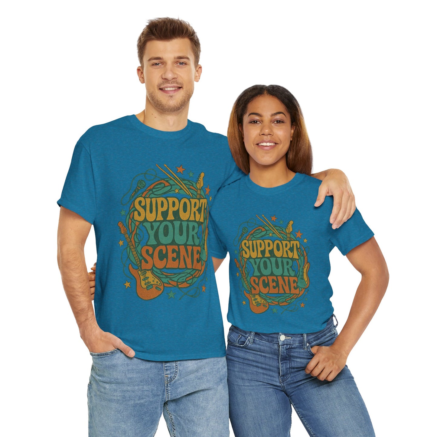 Support Your Scene T-Shirt with Music Design
