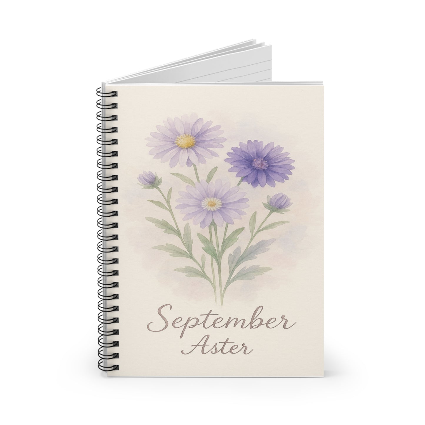 September Birth Flower Spiral Notebook - Ruled Line, Birthday Gifts, Floral Stationery, College Student Planner, Bullet Journal