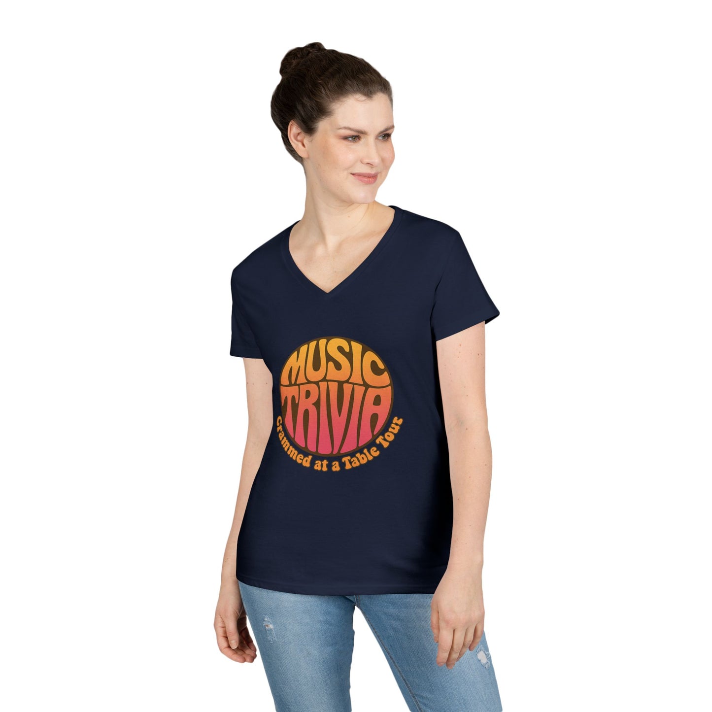 Retro Music Trivia T-Shirt V-Neck Tee