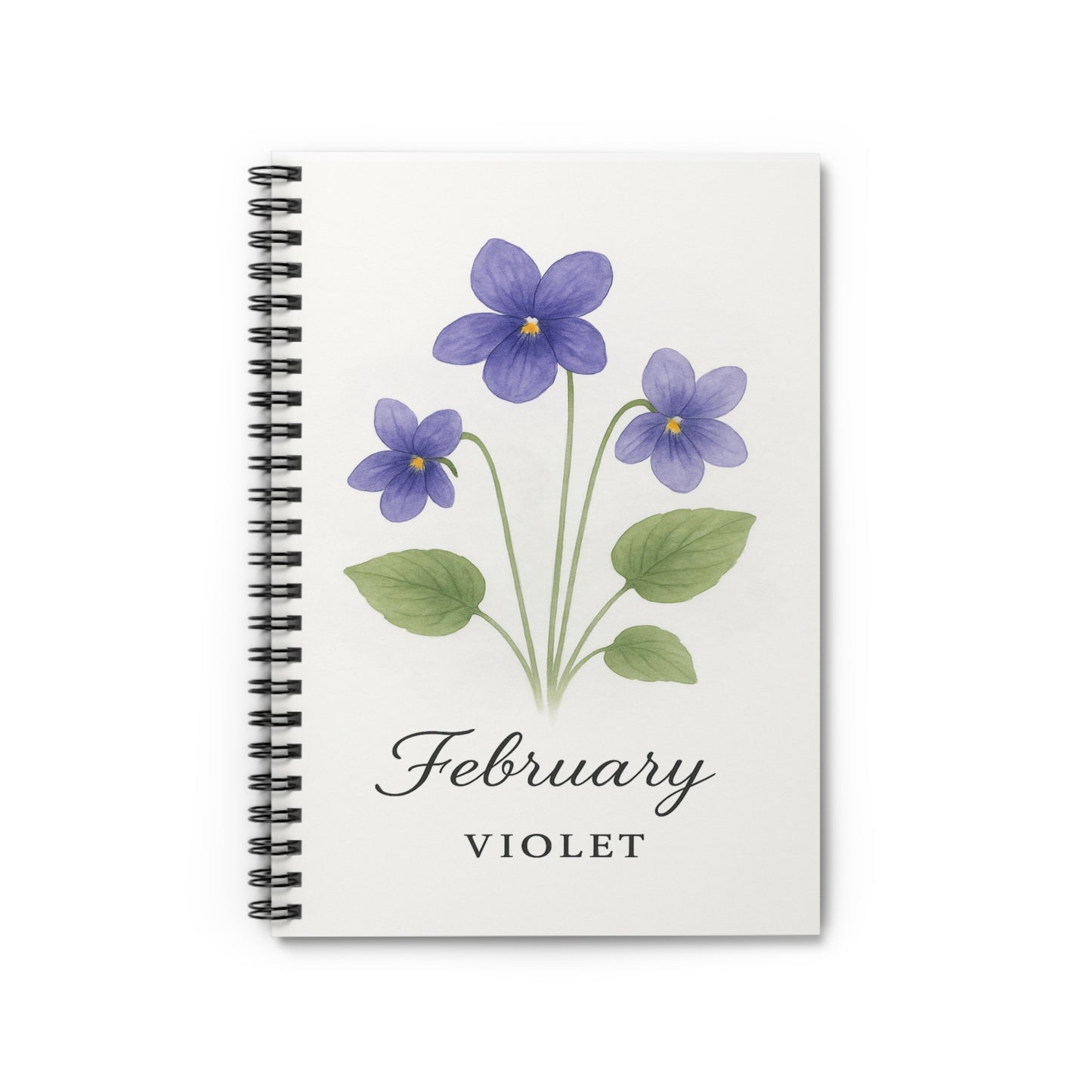 February Flower Notebook - Ruled Line, Birthday Gifts, Floral Stationery, College Student Planner, Bullet Journal