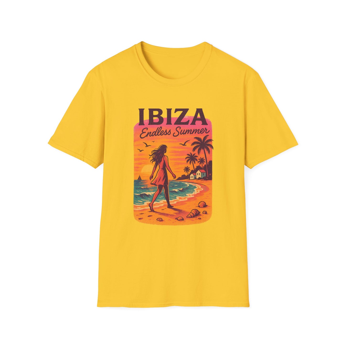 Ibiza Beach Sunset T-Shirt | Mediterranean Summer Tee | Italian Greece Coastal Shirt | Travel Lover Graphic | Boho Style