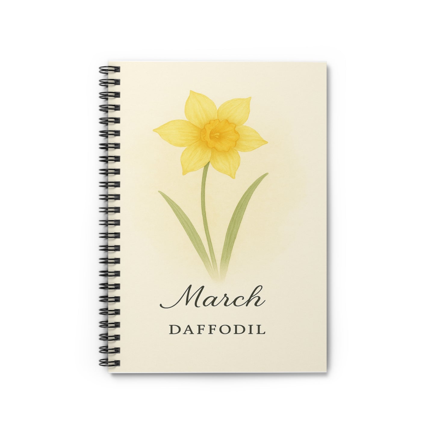 March Birth Flower Spiral Notebook - Ruled Line, Birthday Gifts, Floral Stationery, College Student Planner, Bullet Journal