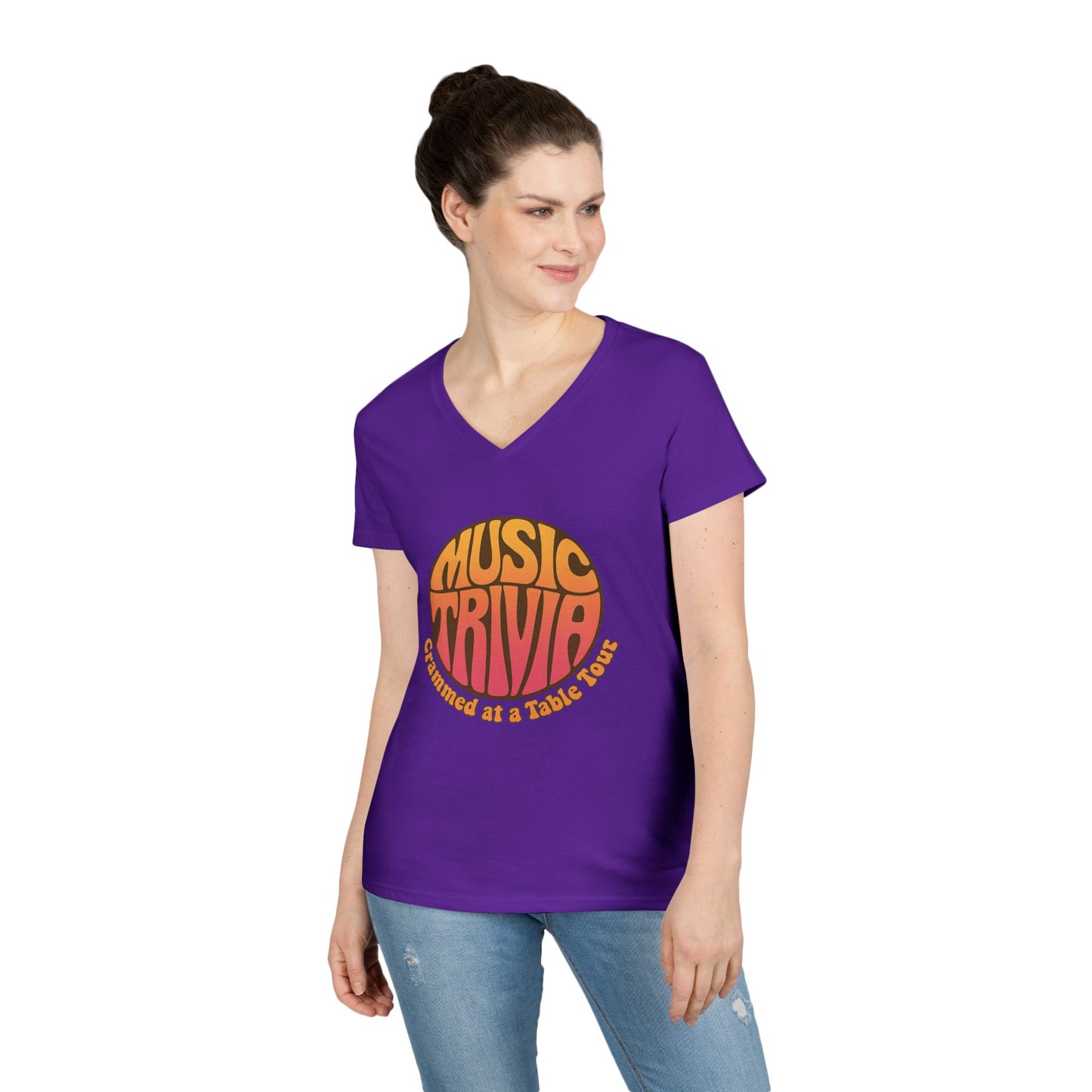 Retro Music Trivia T-Shirt V-Neck Tee