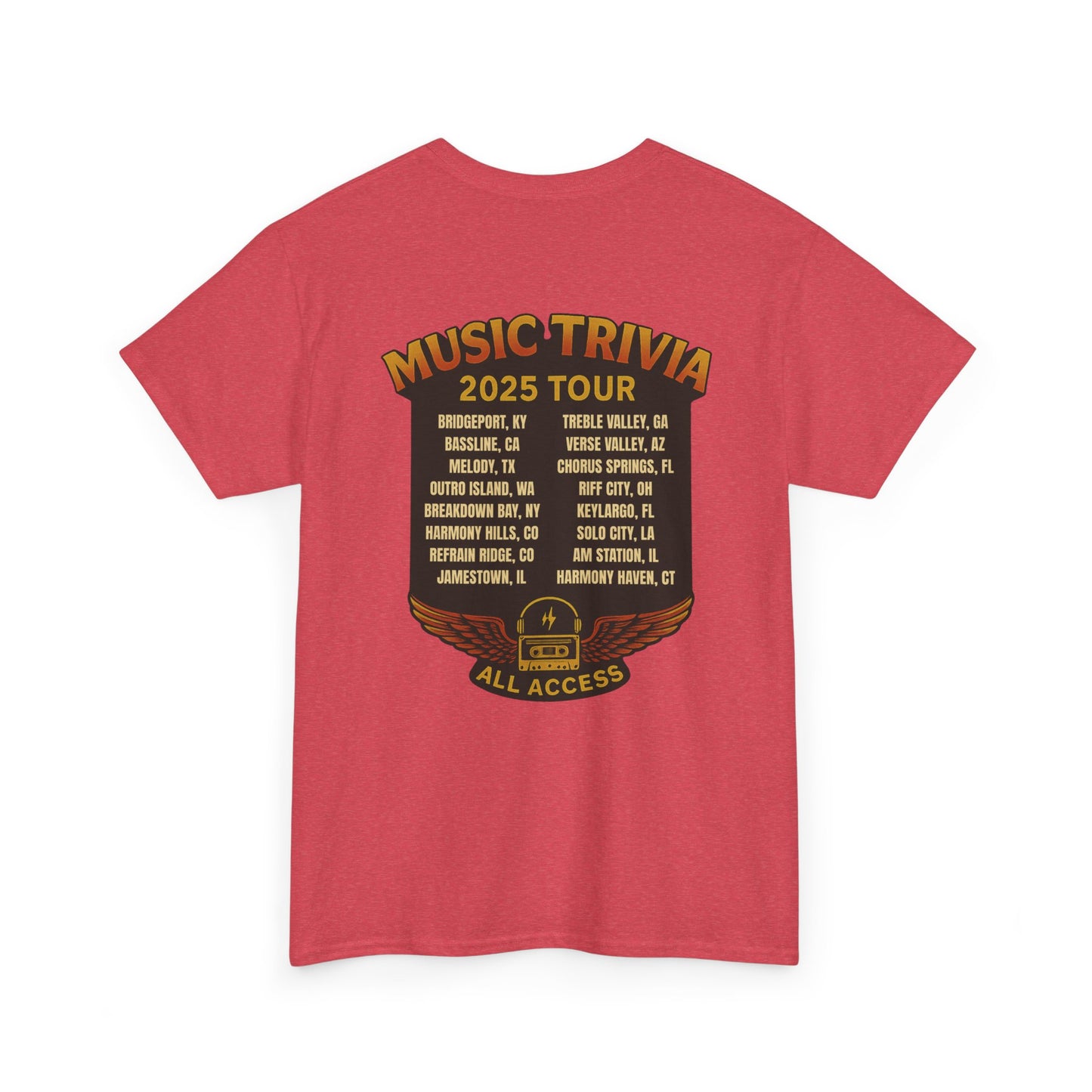 Music Trivia T-Shirt Vintage World Tour Design