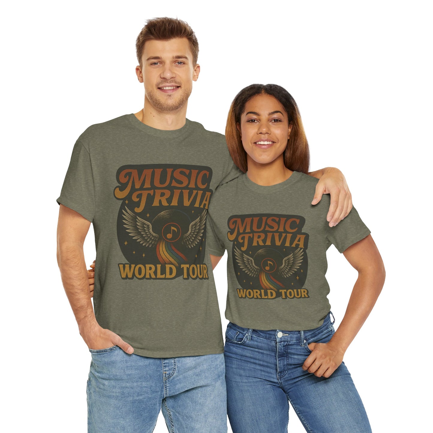Music Trivia T-Shirt Retro World Tour Design