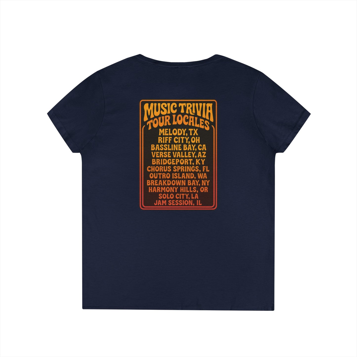Retro Music Trivia T-Shirt V-Neck Tee