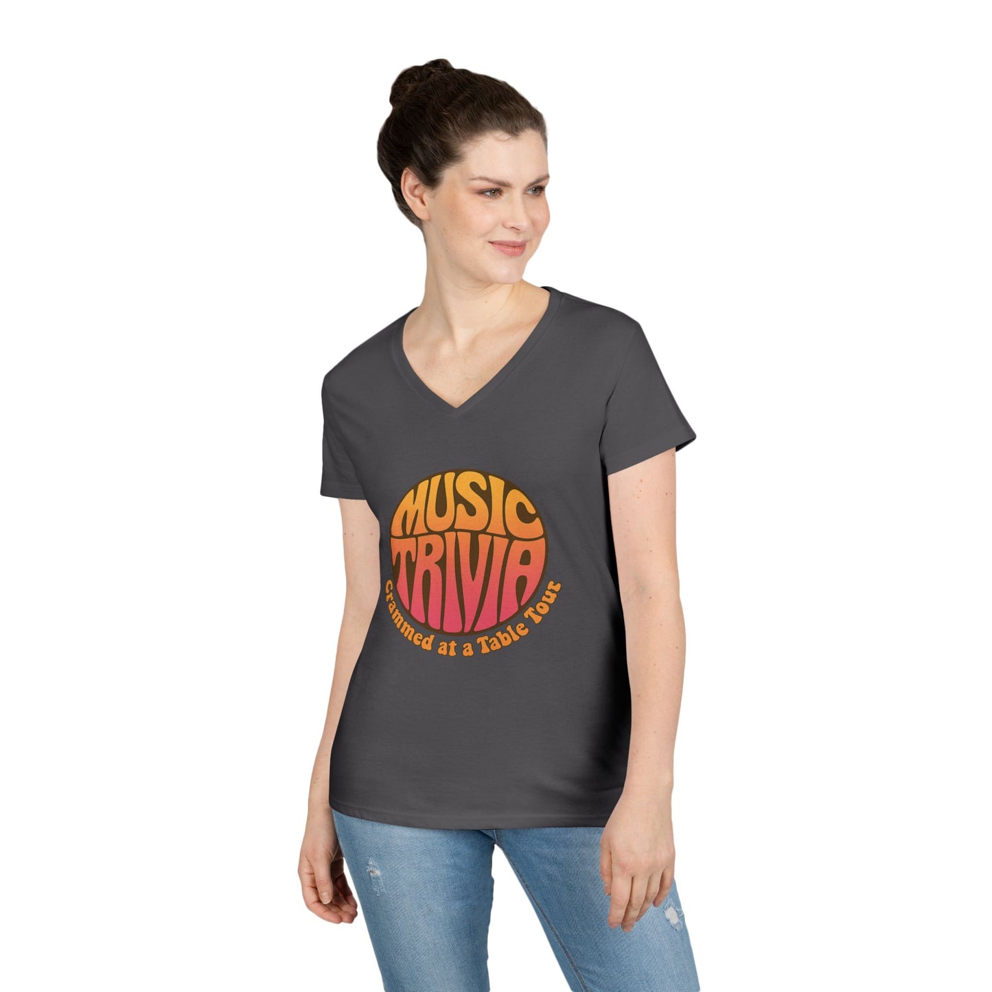 Retro Music Trivia T-Shirt V-Neck Tee