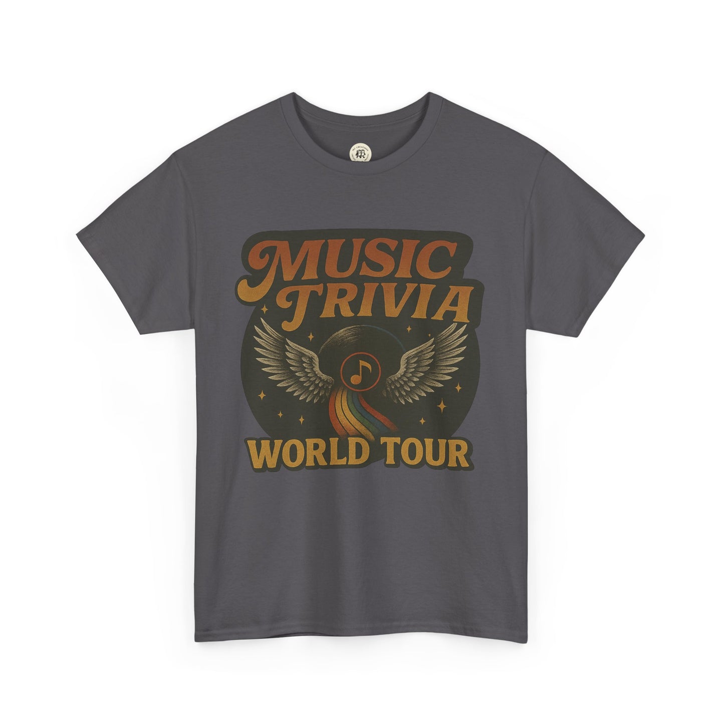 Music Trivia T-Shirt with Retro World Tour Design