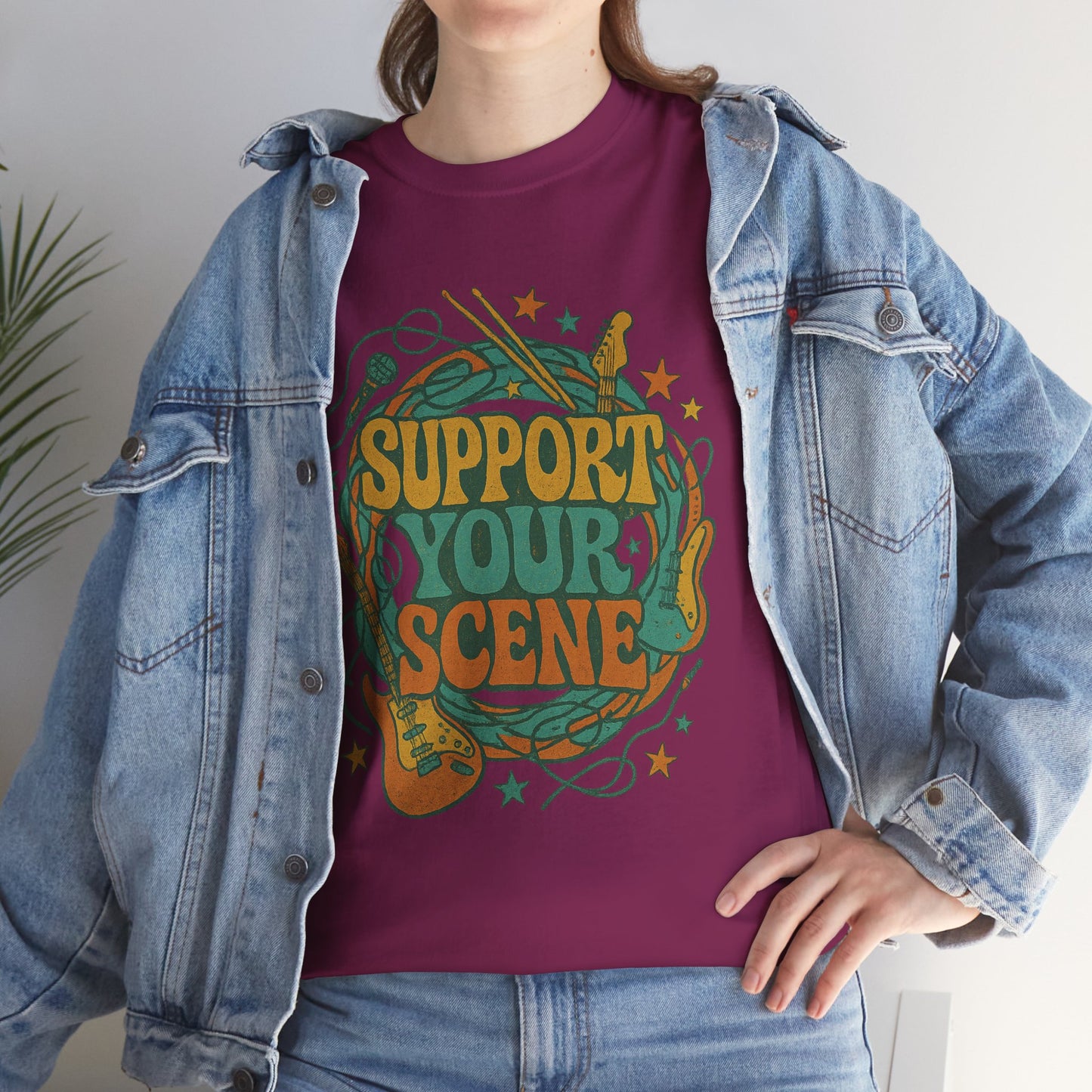 Support Your Scene T-Shirt with Music Design