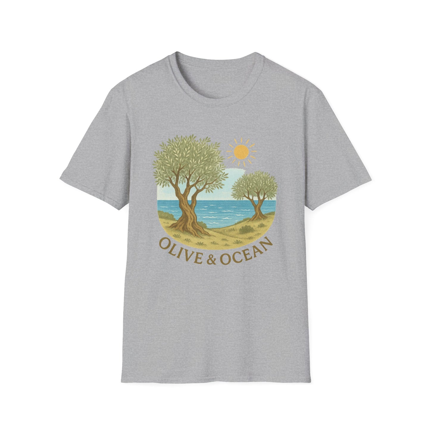 Crete Olive Grove T-Shirt | Greece Mediterranean Summer Tee | Italian Coastal Graphic | Nature Travel Shirt | Wanderlust