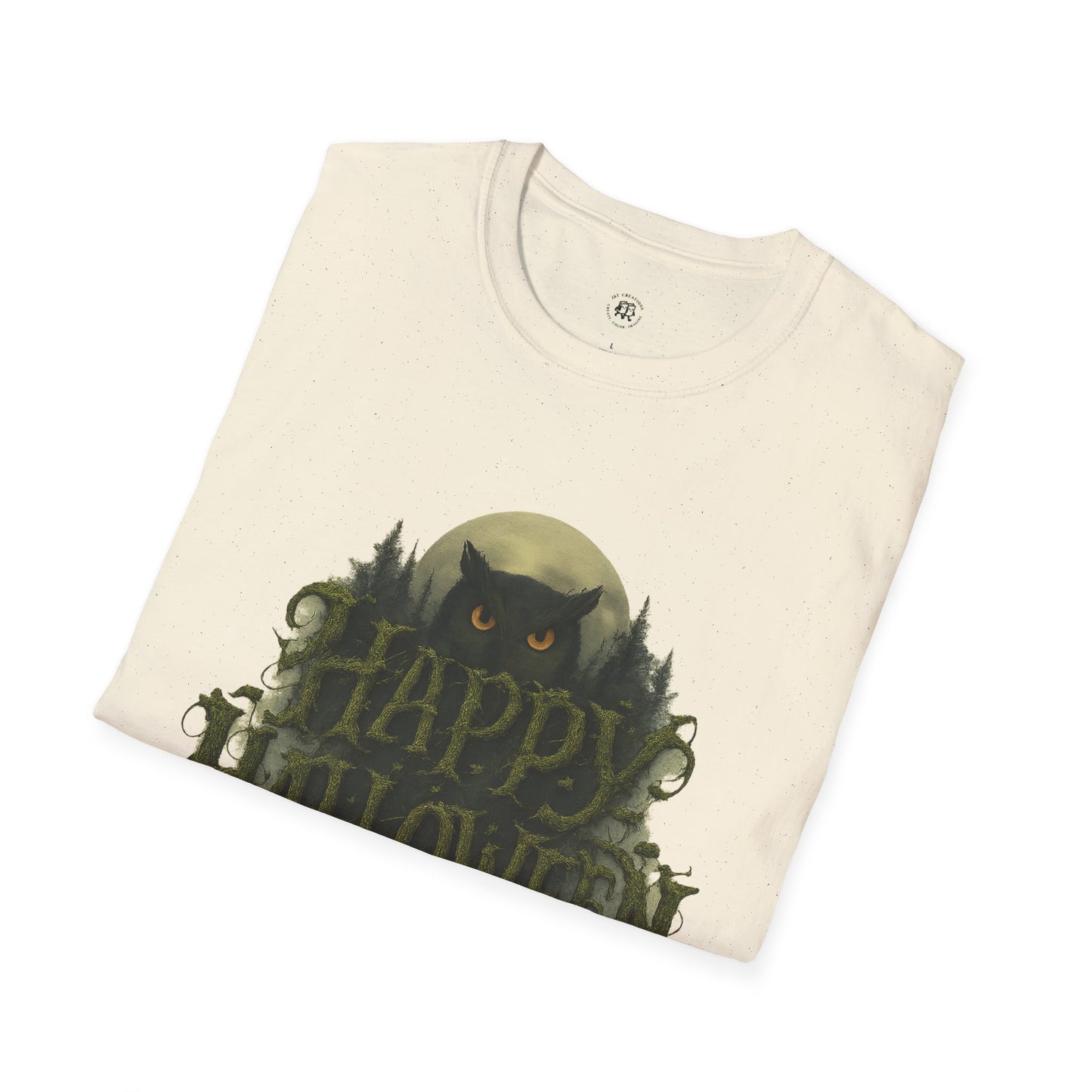 Halloween Graphic T-Shirt with Owl Design