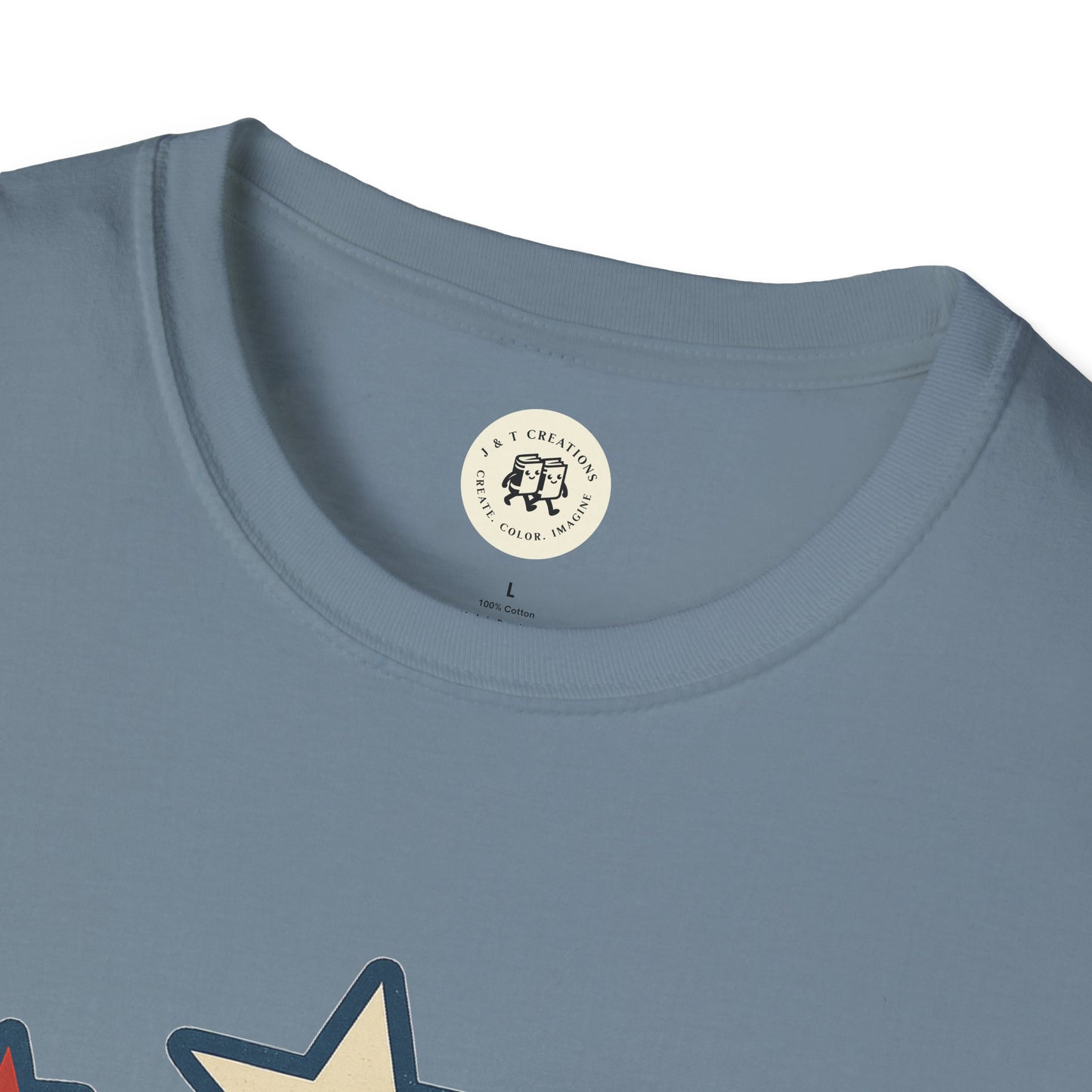 USA Flag T-Shirt with Retro Star Design