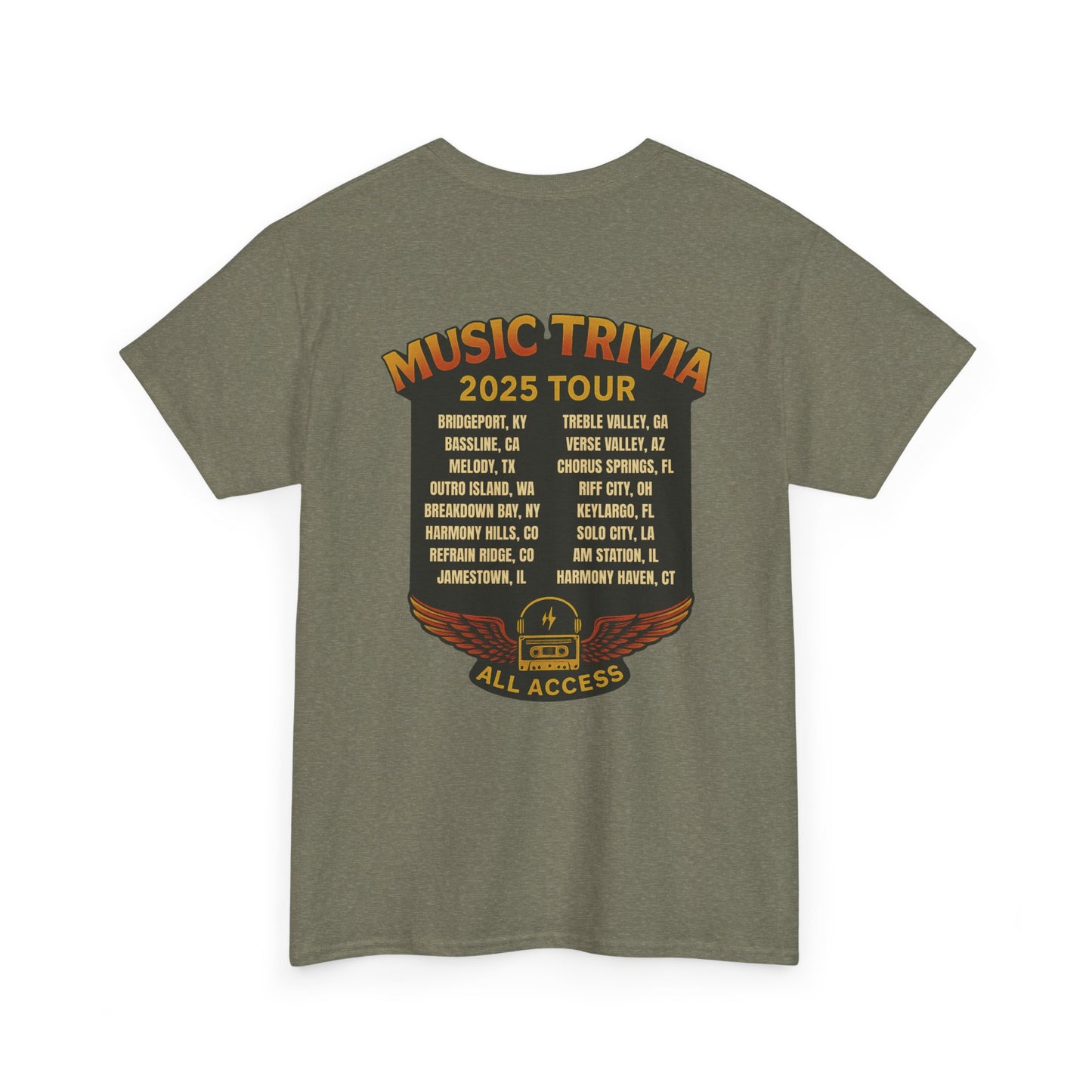 Music Trivia T-Shirt Vintage World Tour Design