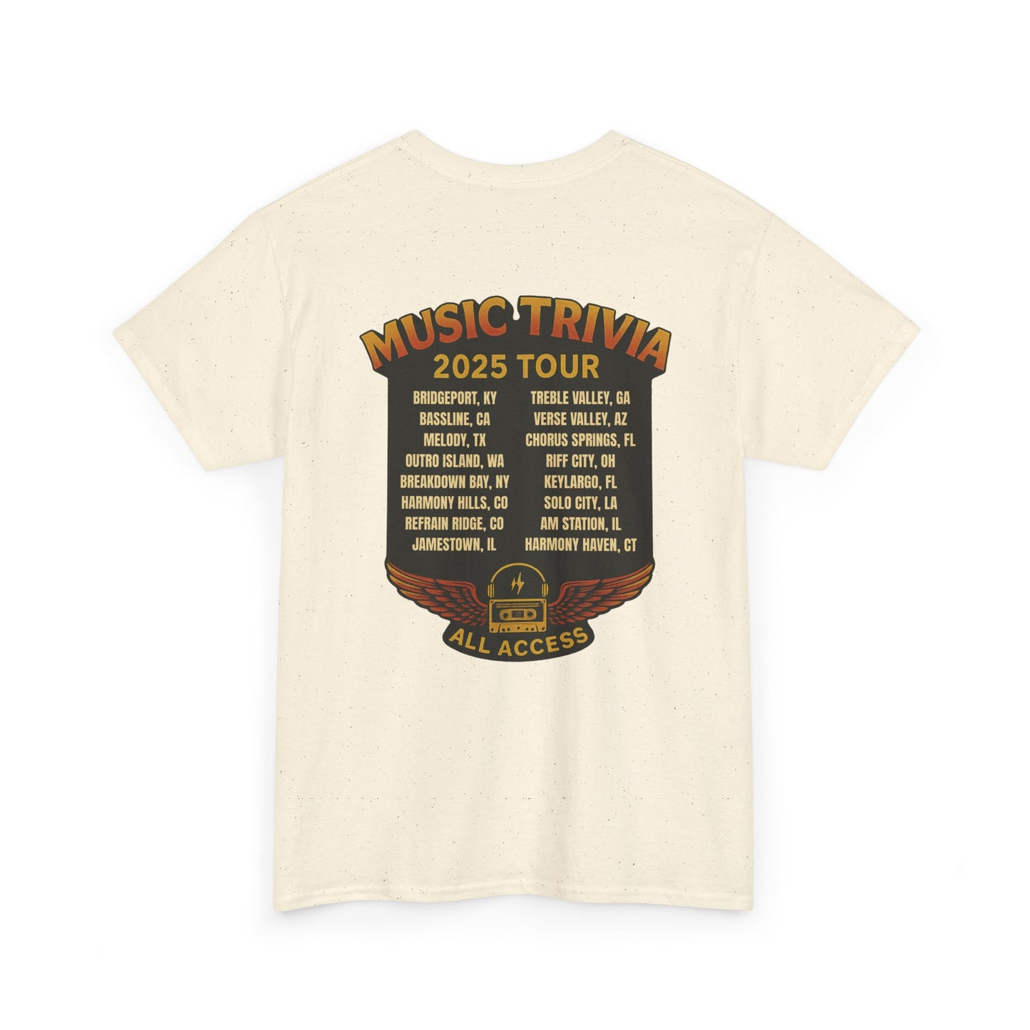 Music Trivia T-Shirt Vintage World Tour Design