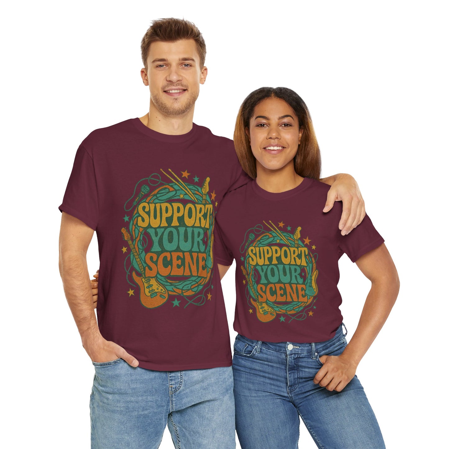 Support Your Scene T-Shirt with Music Design