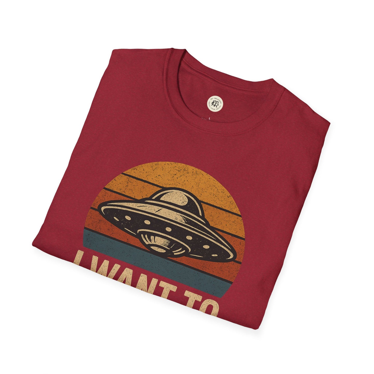 Retro UFO T-Shirt with I Want to Believe Design