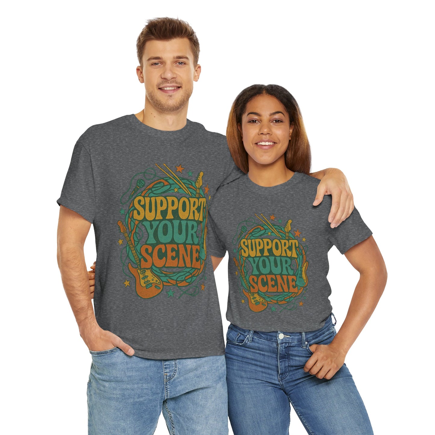 Support Your Scene T-Shirt with Music Design