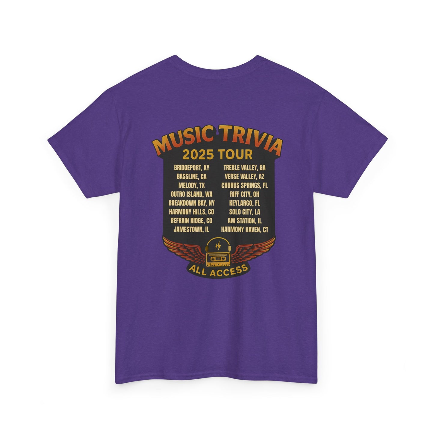 Music Trivia T-Shirt Vintage World Tour Design
