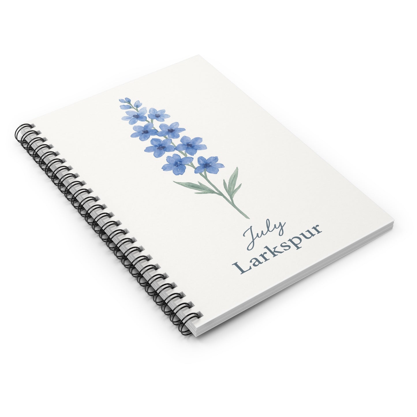 July Birth Flower Spiral Notebook - Ruled Line, Birthday Gifts, Floral Stationery, College Student Planner, Bullet Journal