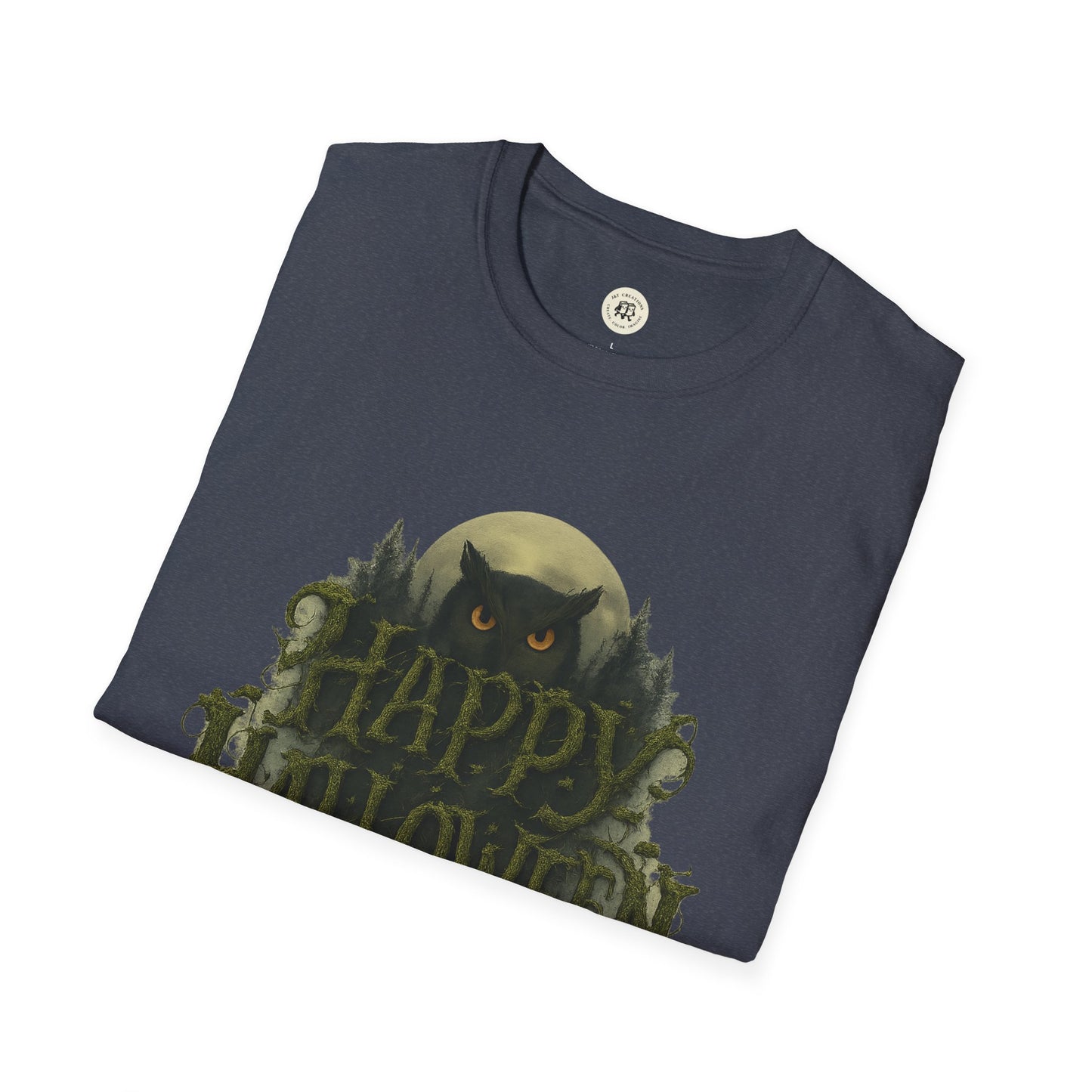 Halloween Graphic T-Shirt with Owl Design