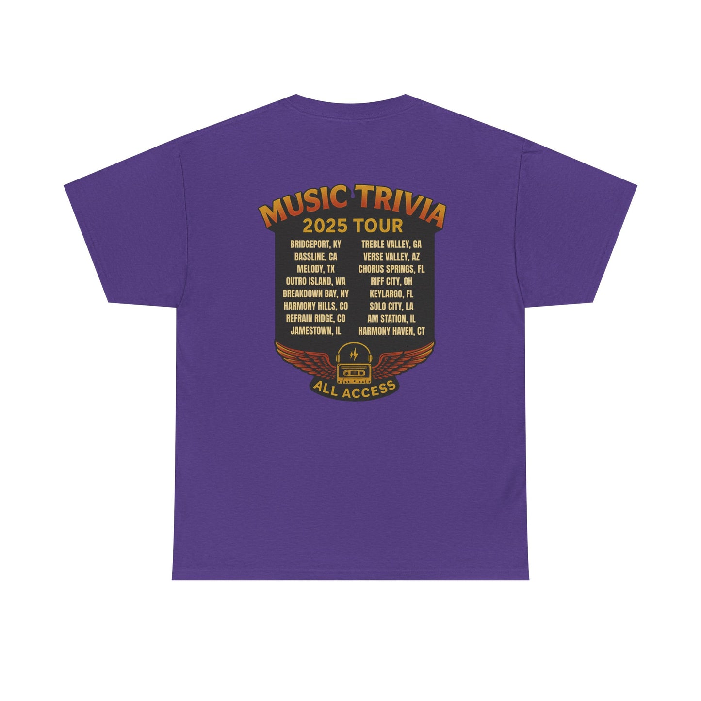 Music Trivia T-Shirt Vintage World Tour Design
