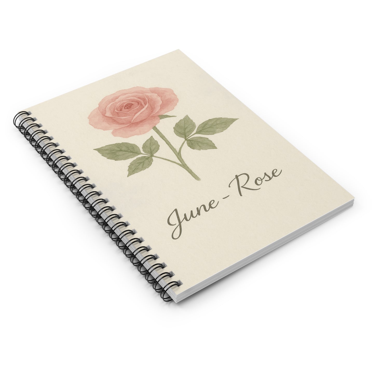 June Flower Notebook - Ruled Line, Birthday Gifts, Floral Stationery, College Student Planner, Bullet Journal