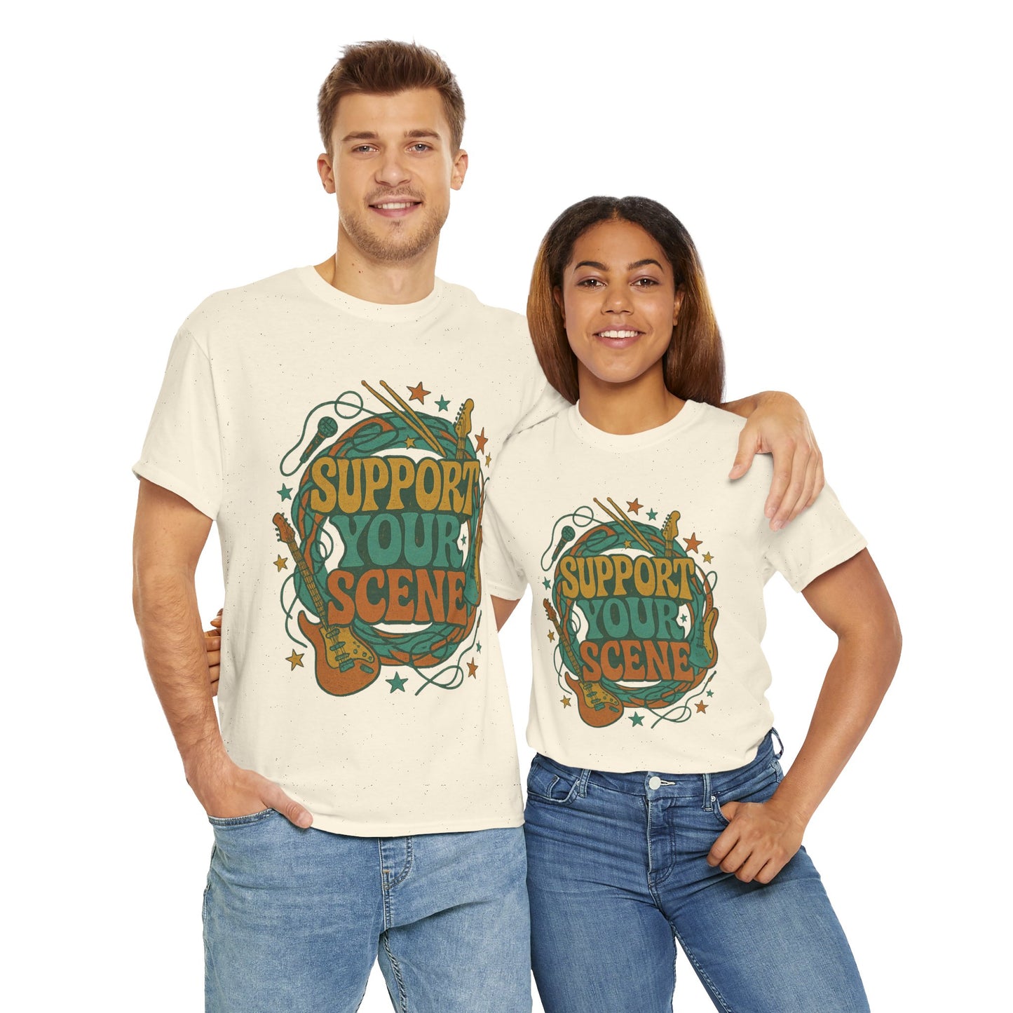 Support Your Scene T-Shirt with Music Design