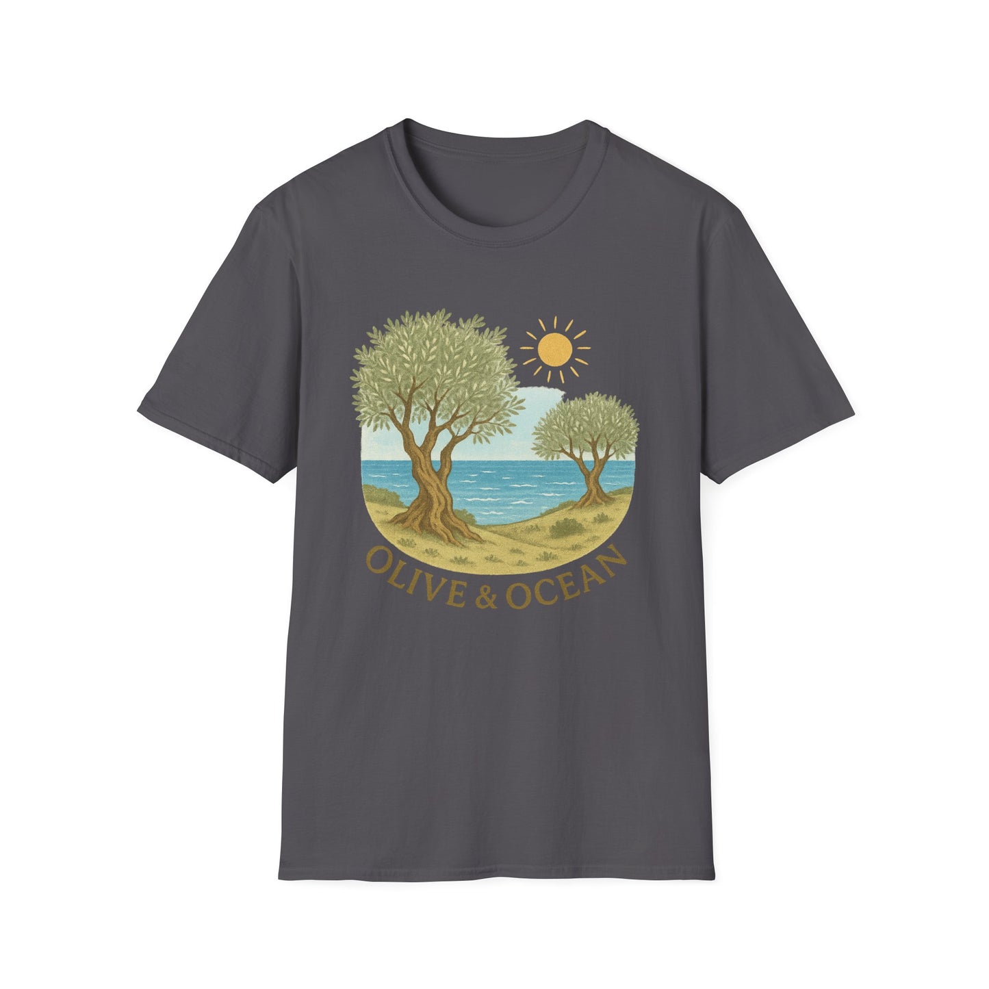 Crete Olive Grove T-Shirt | Greece Mediterranean Summer Tee | Italian Coastal Graphic | Nature Travel Shirt | Wanderlust
