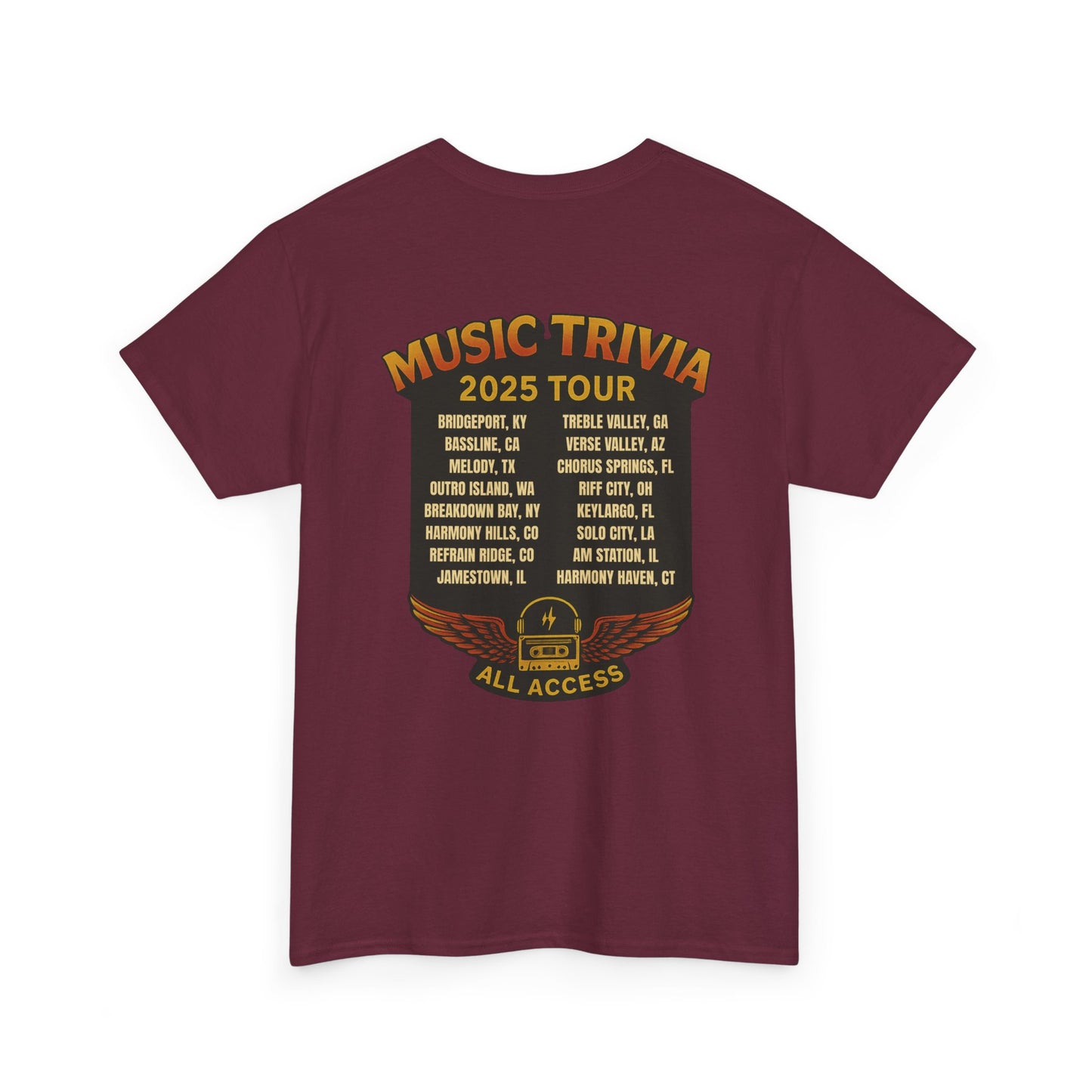 Music Trivia T-Shirt Vintage World Tour Design