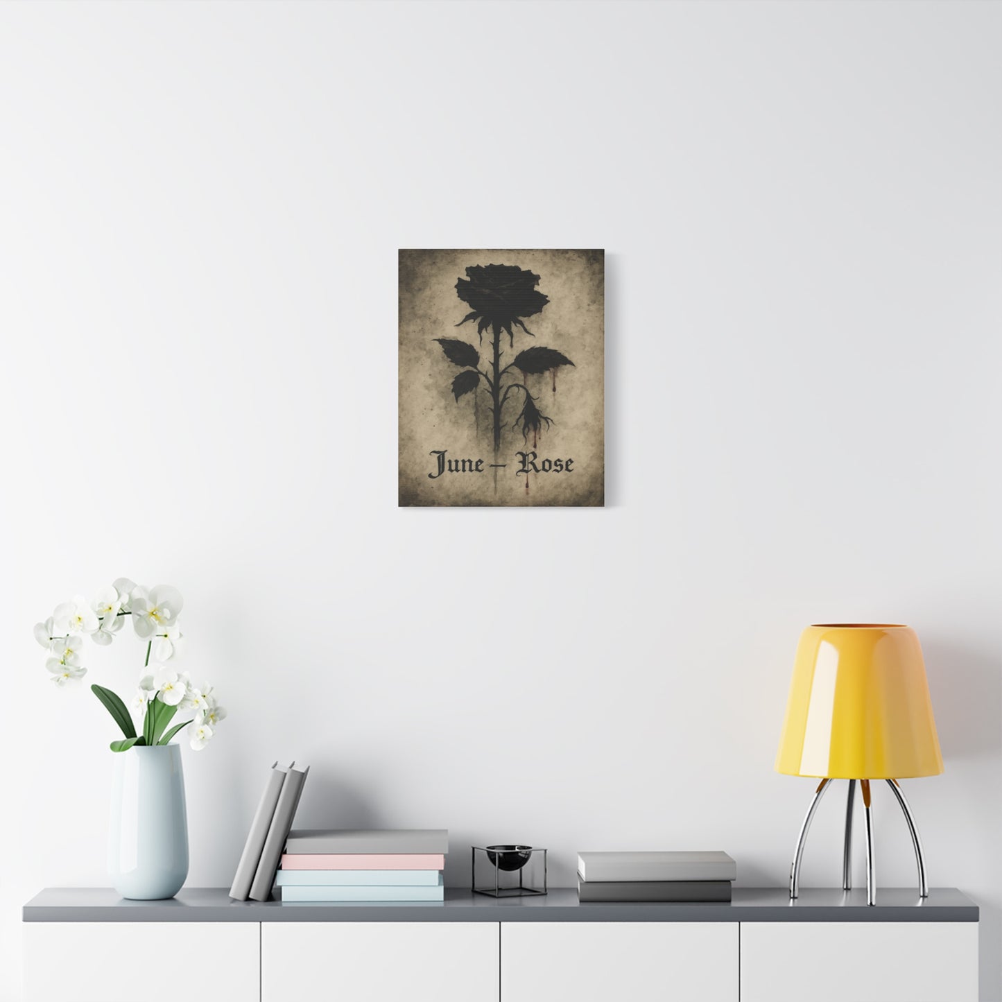 Haunted June Birth Flower, Birthday Gift, Stretched Matte Decor, 25 Inch