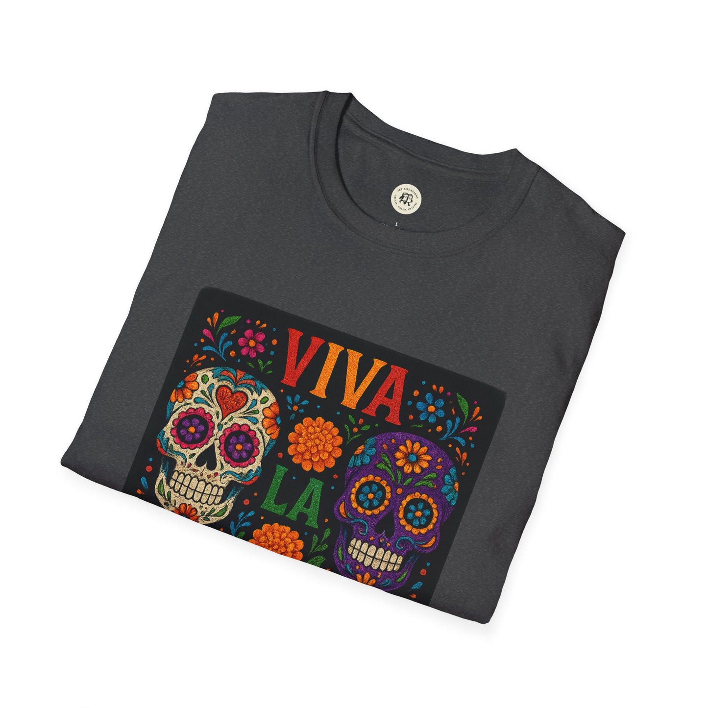 Colorful Viva La Vida Day of the Dead skull t-shirt